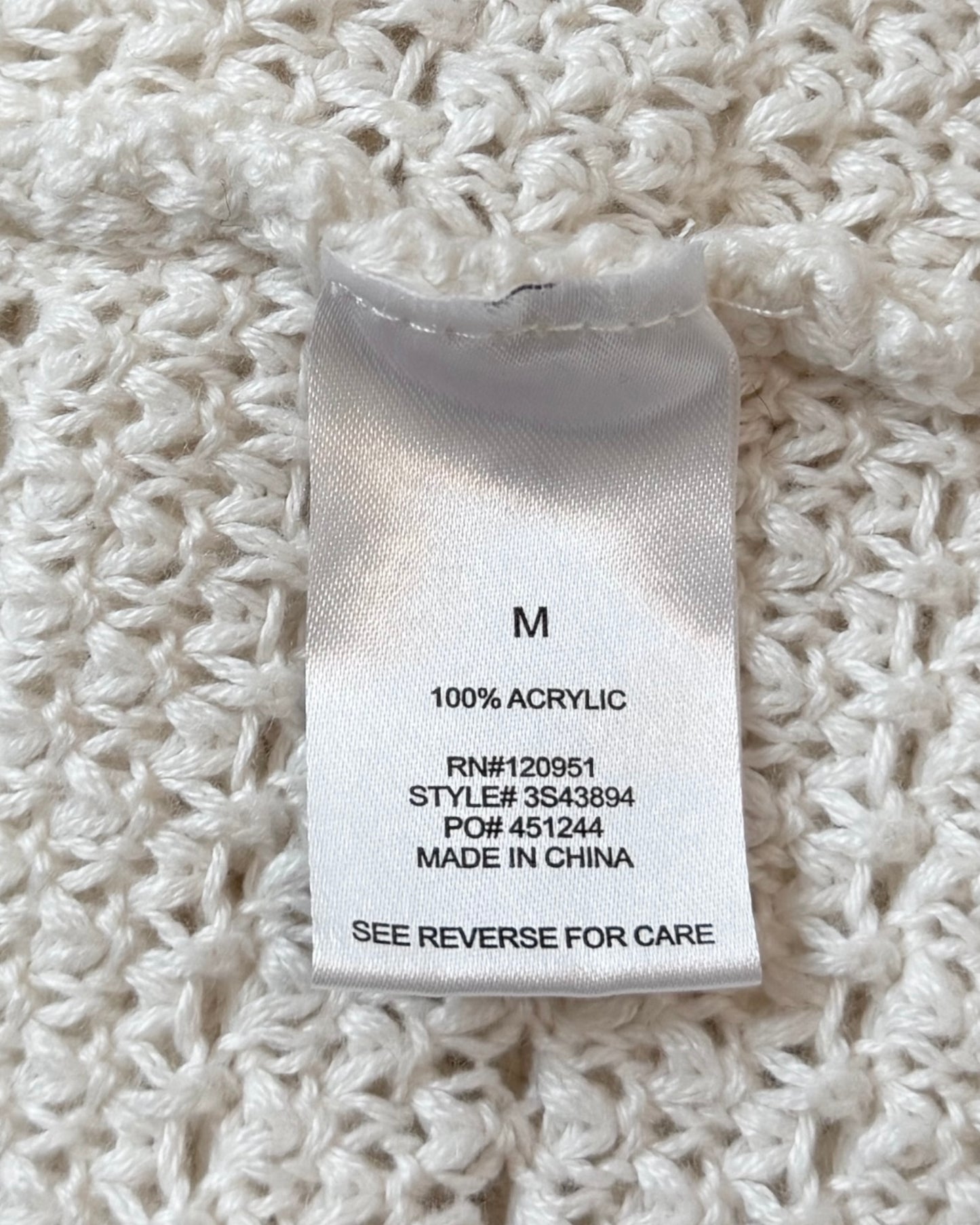 Crocheted Cardigan Sweater (M)