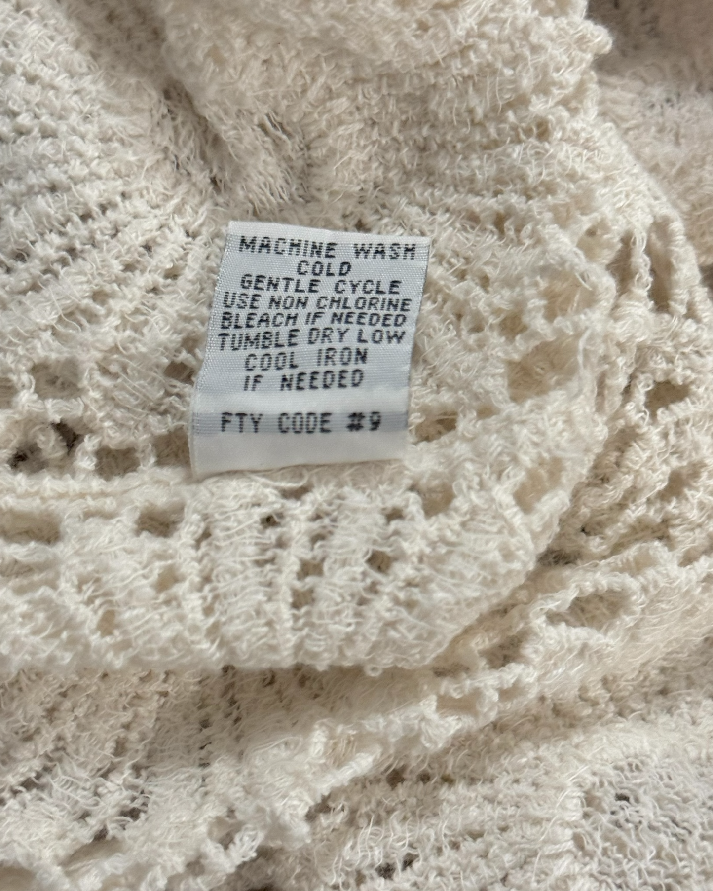 Crochet Floral Button-Front Cardigan (L)