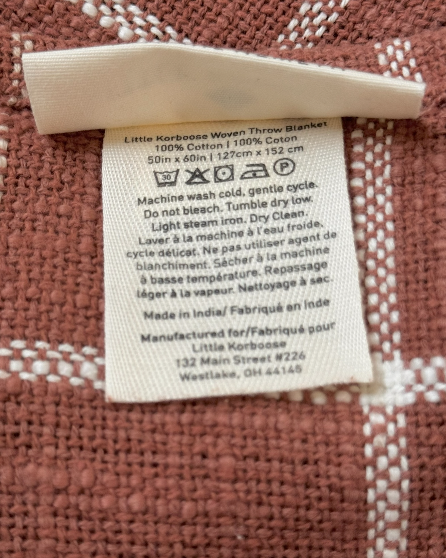 Woven Cotton Throw (60” X 50”)