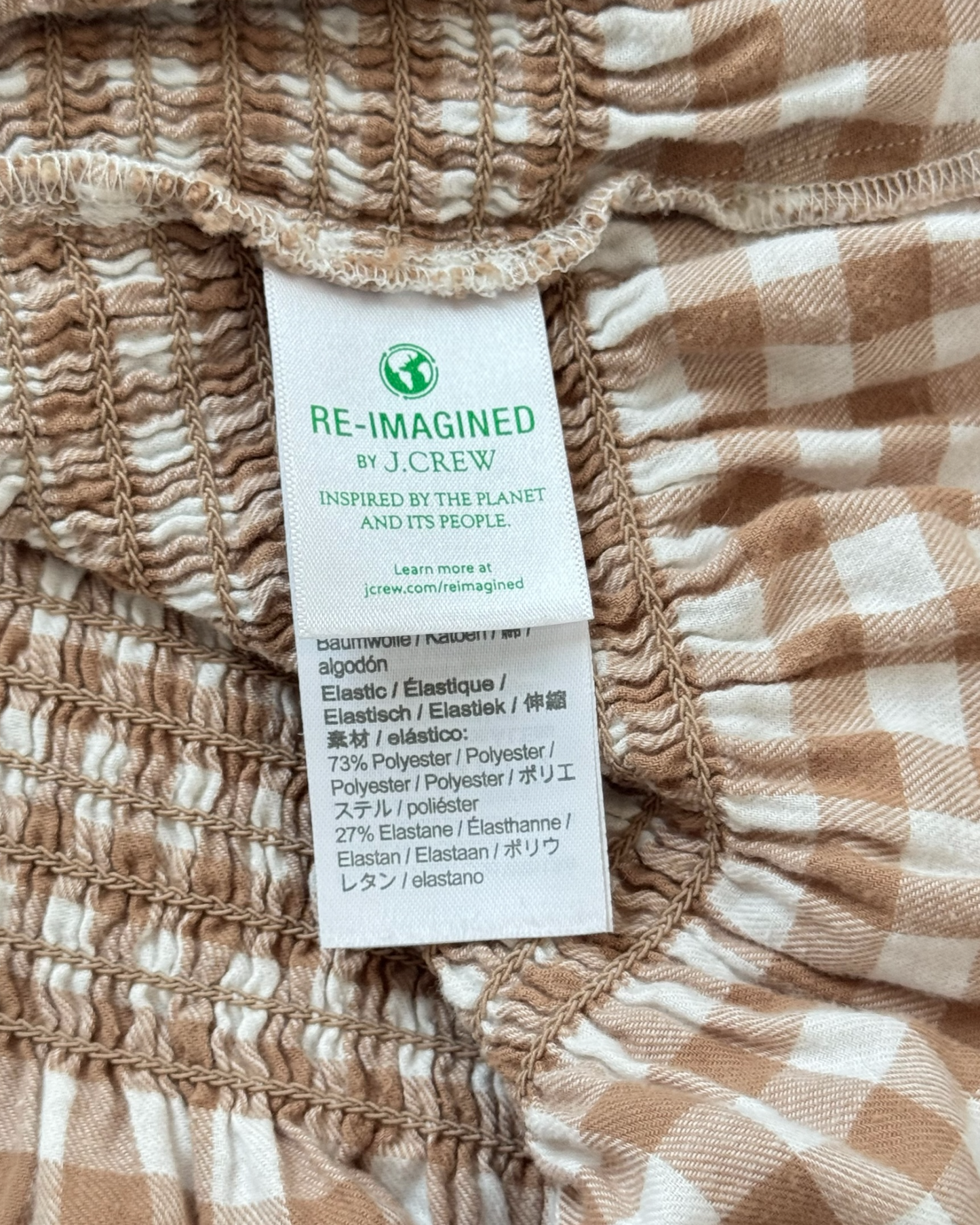 Gingham Puff-Sleeved Top (S/M)