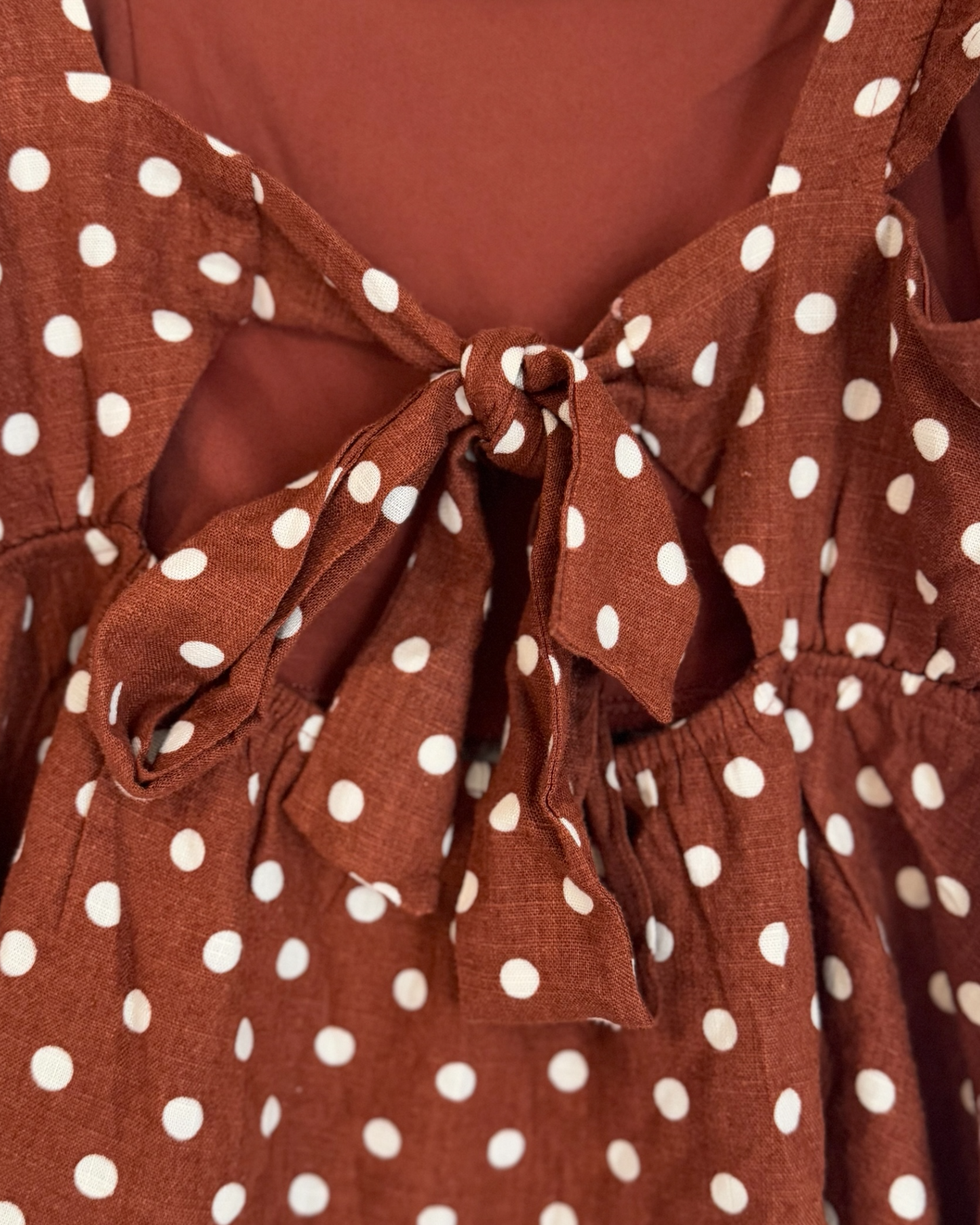 Polka Dot Peplum Linen Blend Tank Top (S)