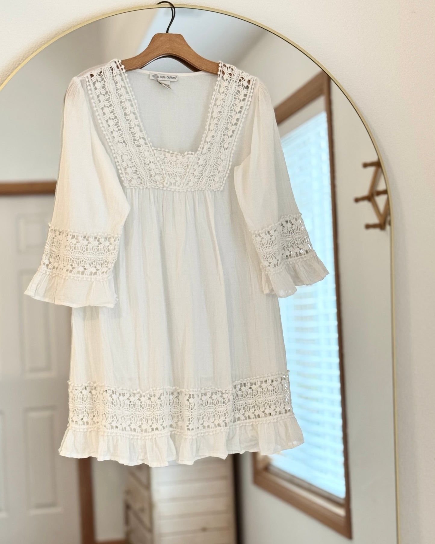 Boho Crocheted Tunic Top (M)