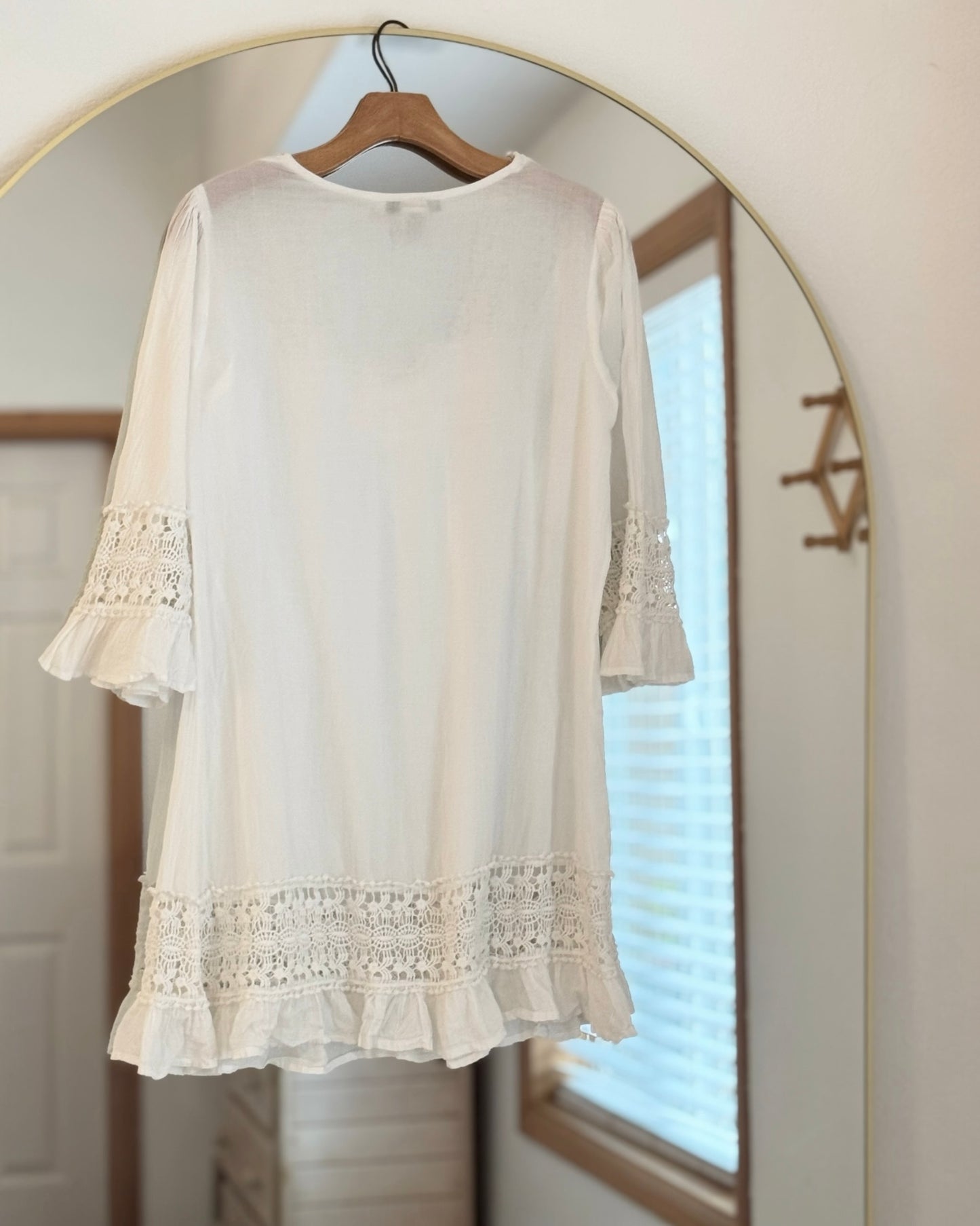 Boho Crocheted Tunic Top (M)
