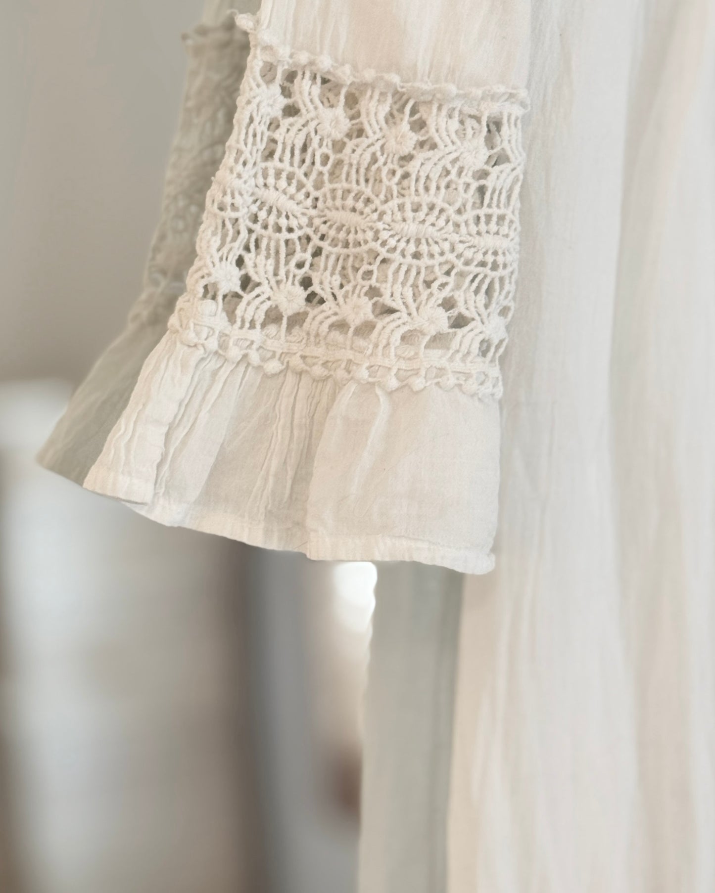 Boho Crocheted Tunic Top (M)