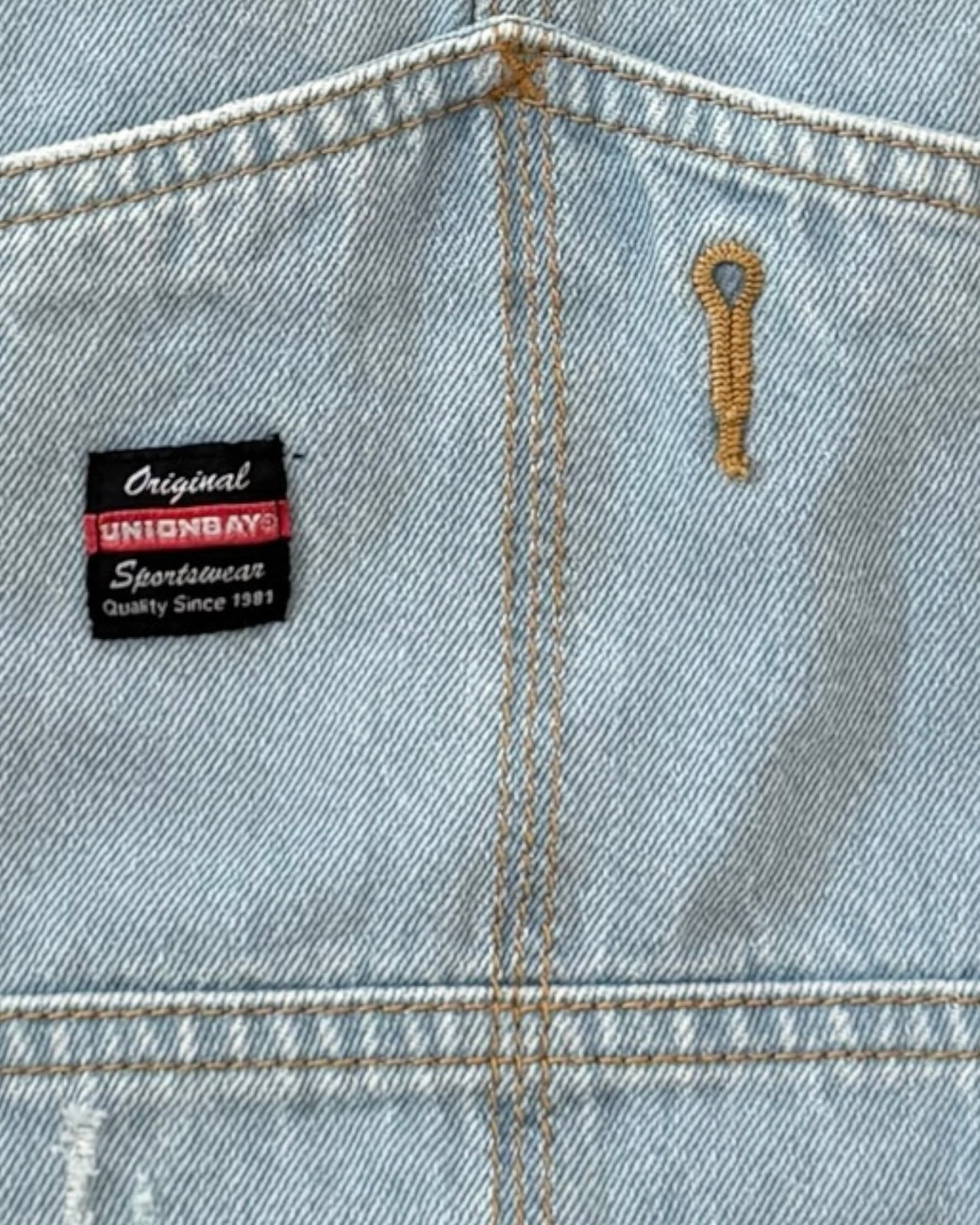 Distressed Denim Shortalls (XL)