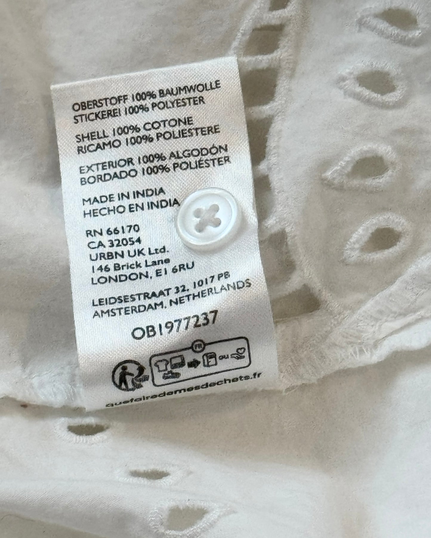 Anthropologie Short-Sleeve Eyelet Popover Blouse (M)