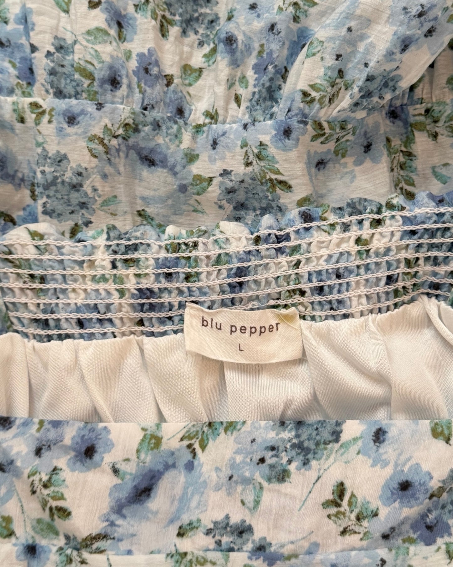 Floral Tie Midi Dress (L)