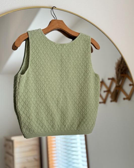 Vintage Sleeveless Knit Top (M)