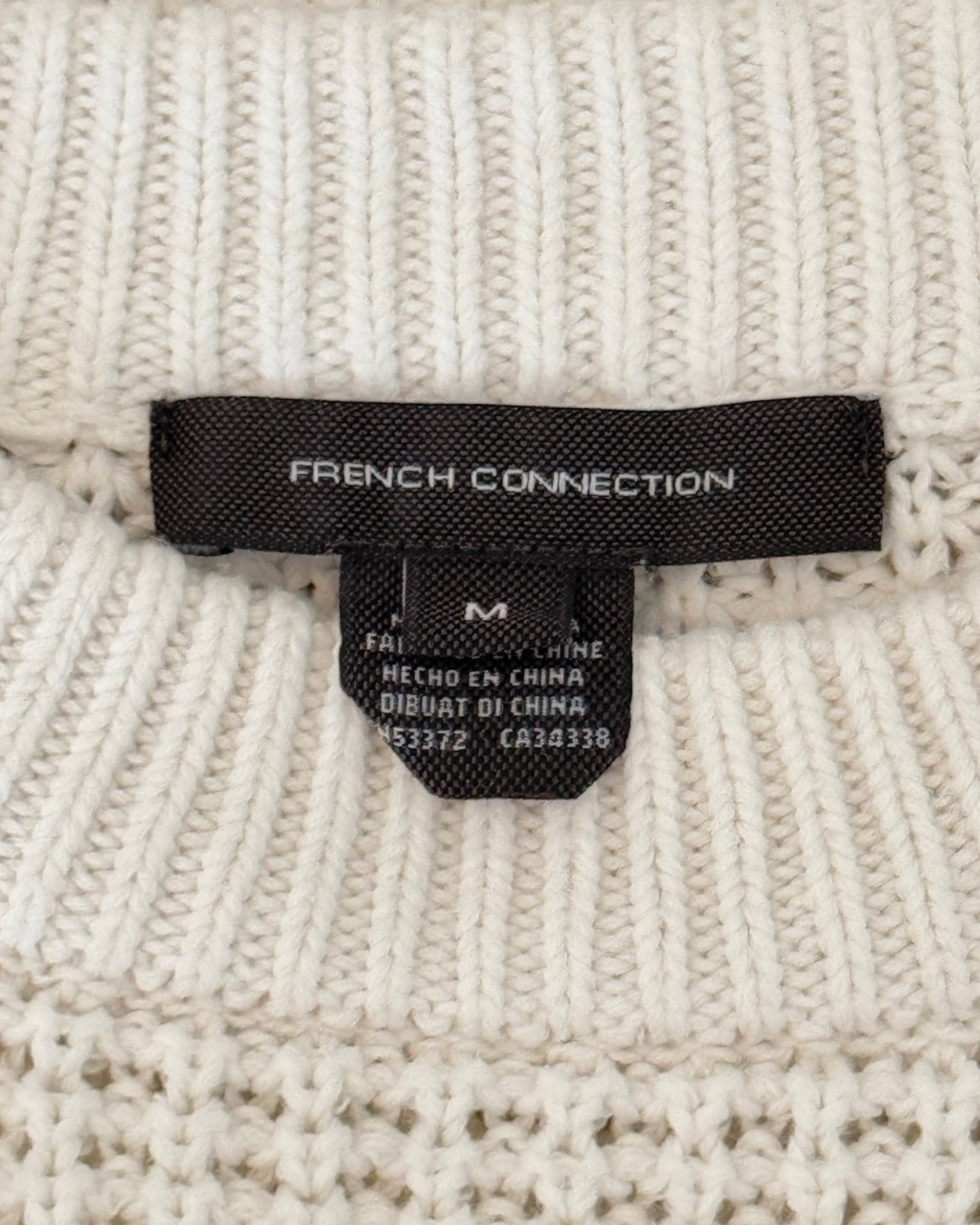 Waffle Knit Boxy Short-Sleeve Sweater (M)