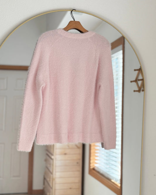 Fuzzy Cardigan Sweater (L)