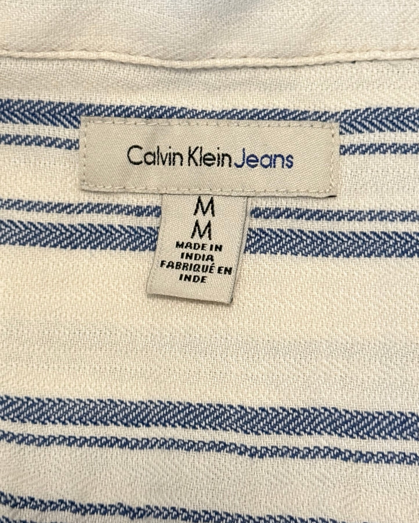 Striped Cotton Button Down Top (Mens M)