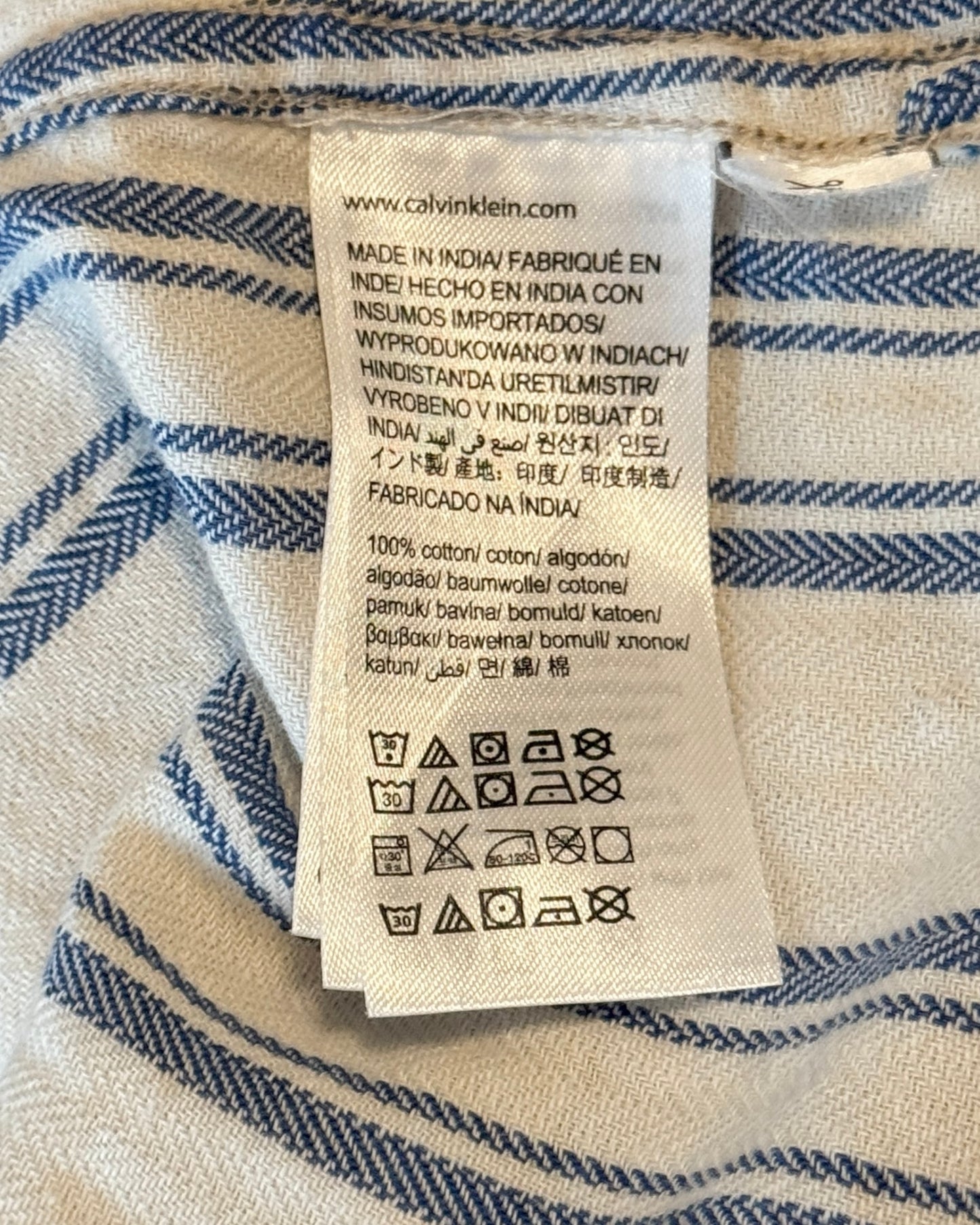 Striped Cotton Button Down Top (Mens M)