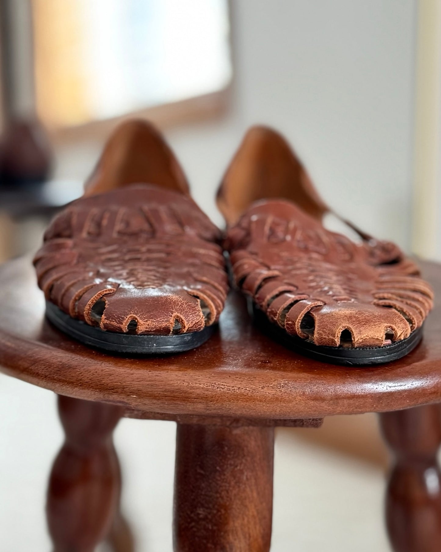 Leather Huarache Flats (7)
