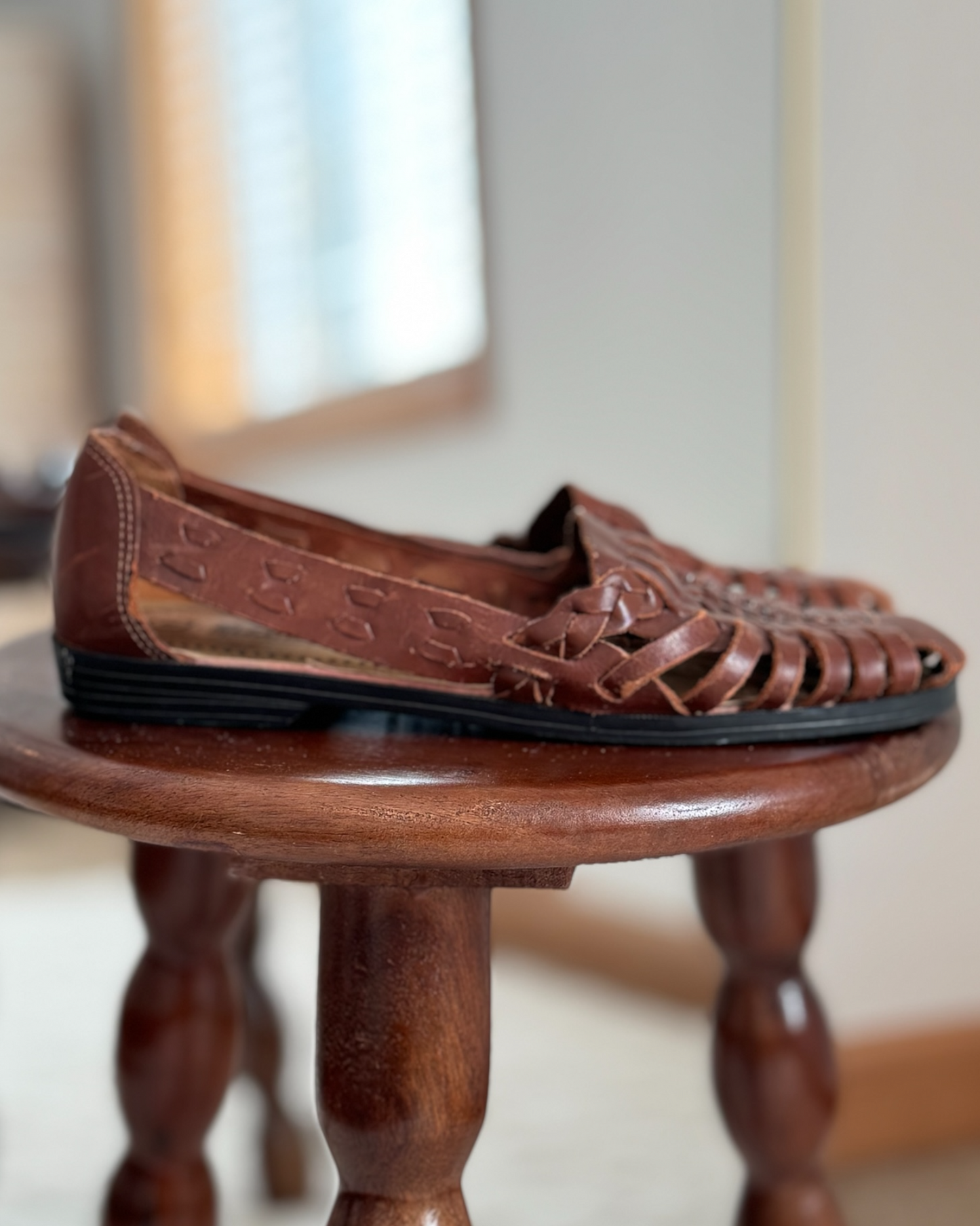 Leather Huarache Flats (7)