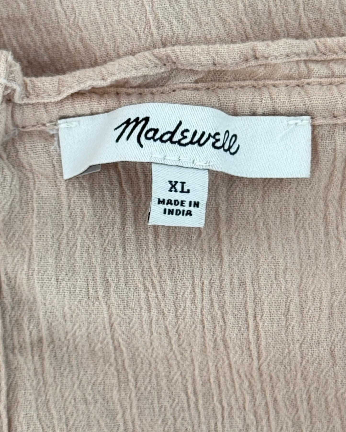 Madewell Crinkle Cotton Embroidered Boho Top (XL)