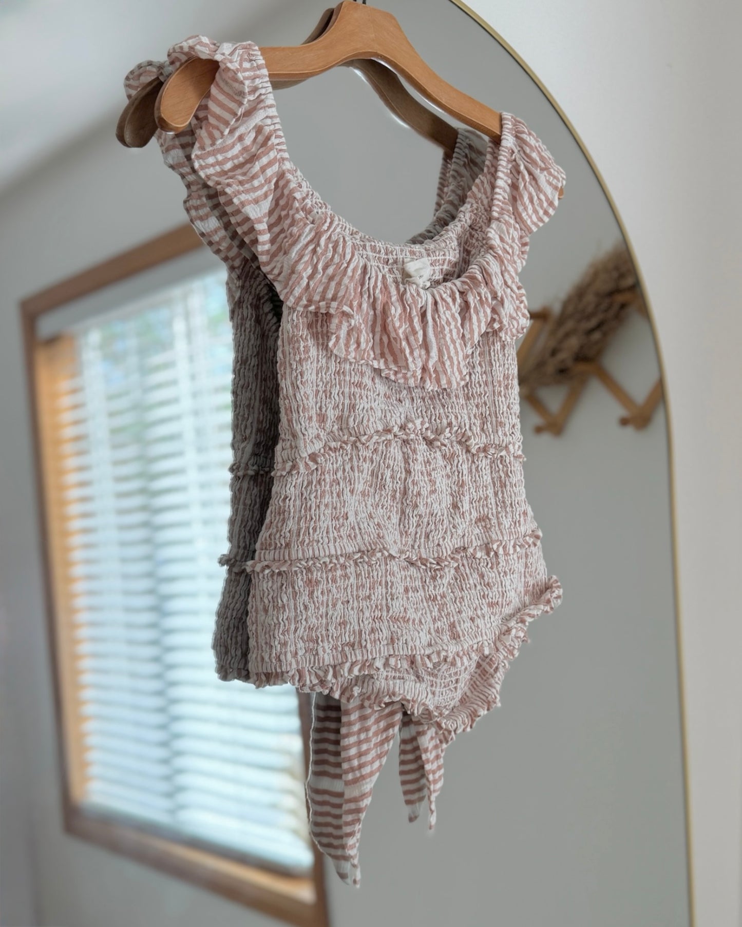 Anthropologie Ruffled Smocked Blouse (M)