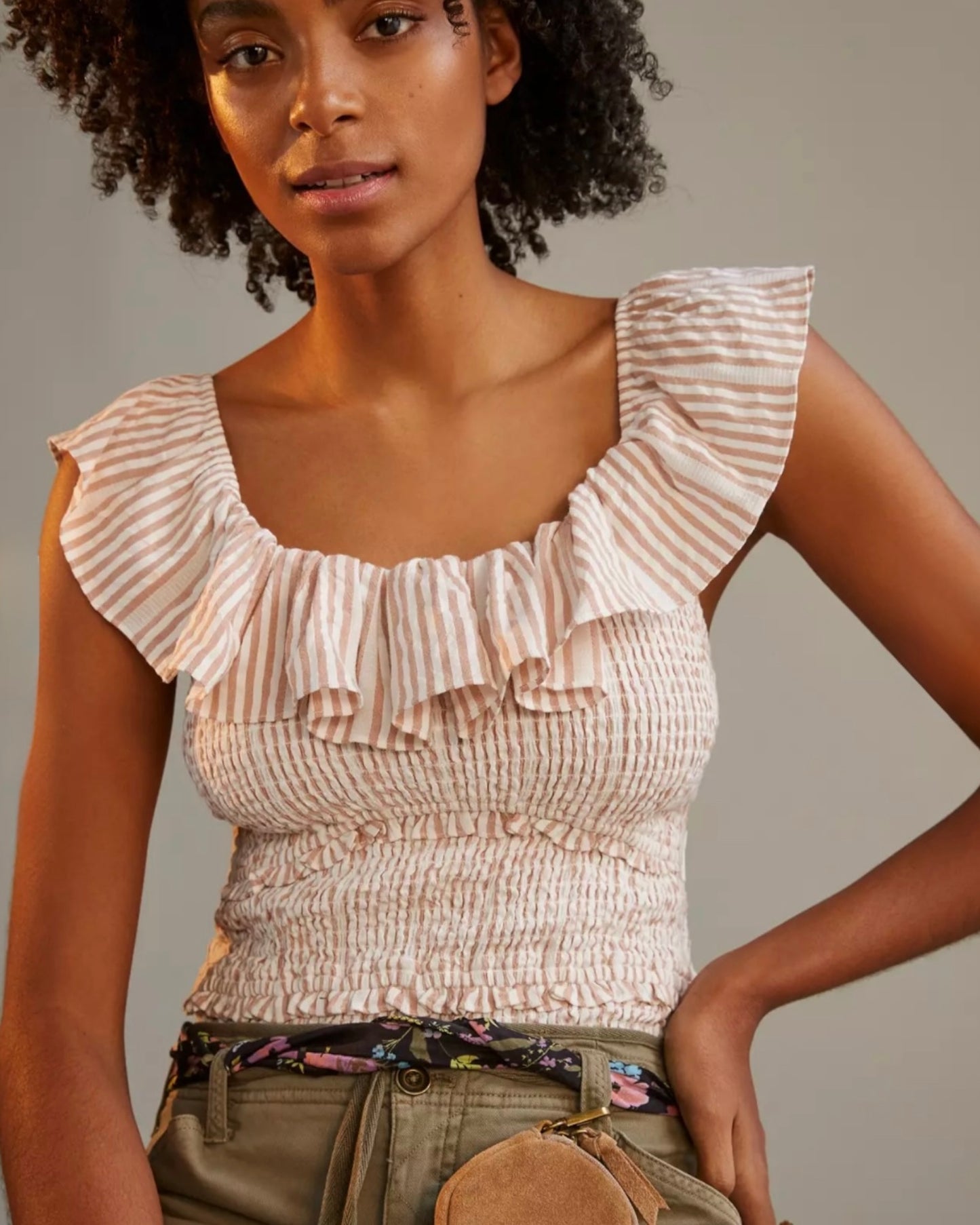Anthropologie Ruffled Smocked Blouse (M)