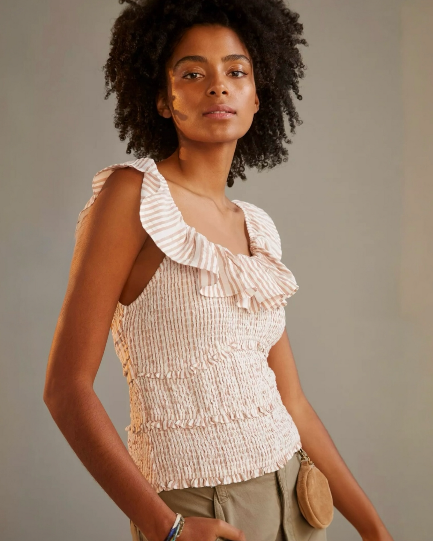 Anthropologie Ruffled Smocked Blouse (M)