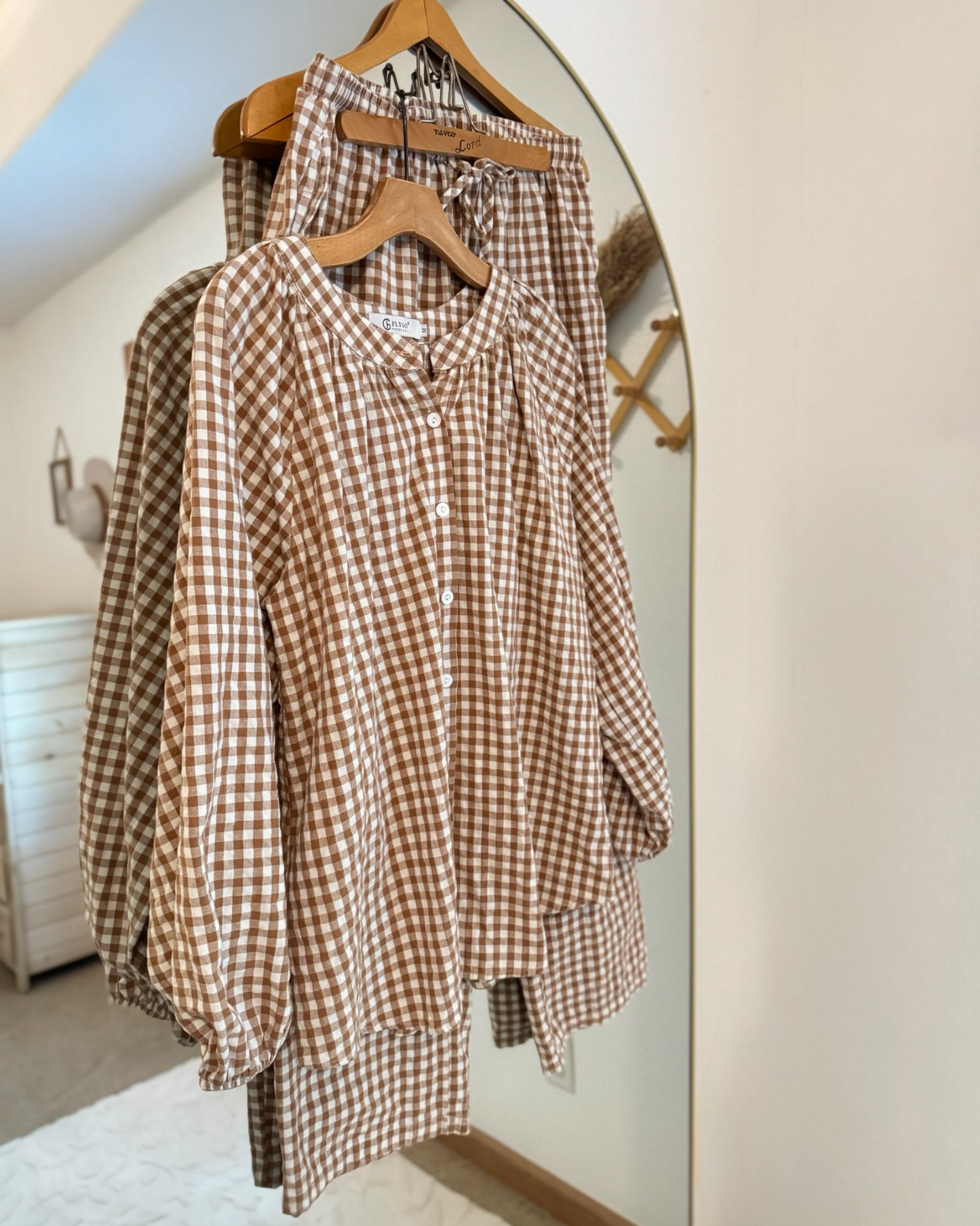 Gingham Cotton Pajama/Lounge Set (M)