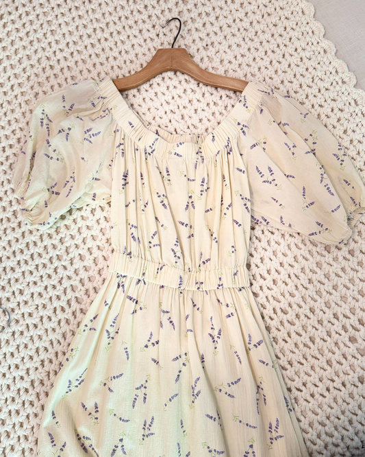 Wildflower Off-The-Shoulder Cotton Midi Dress (S/M)