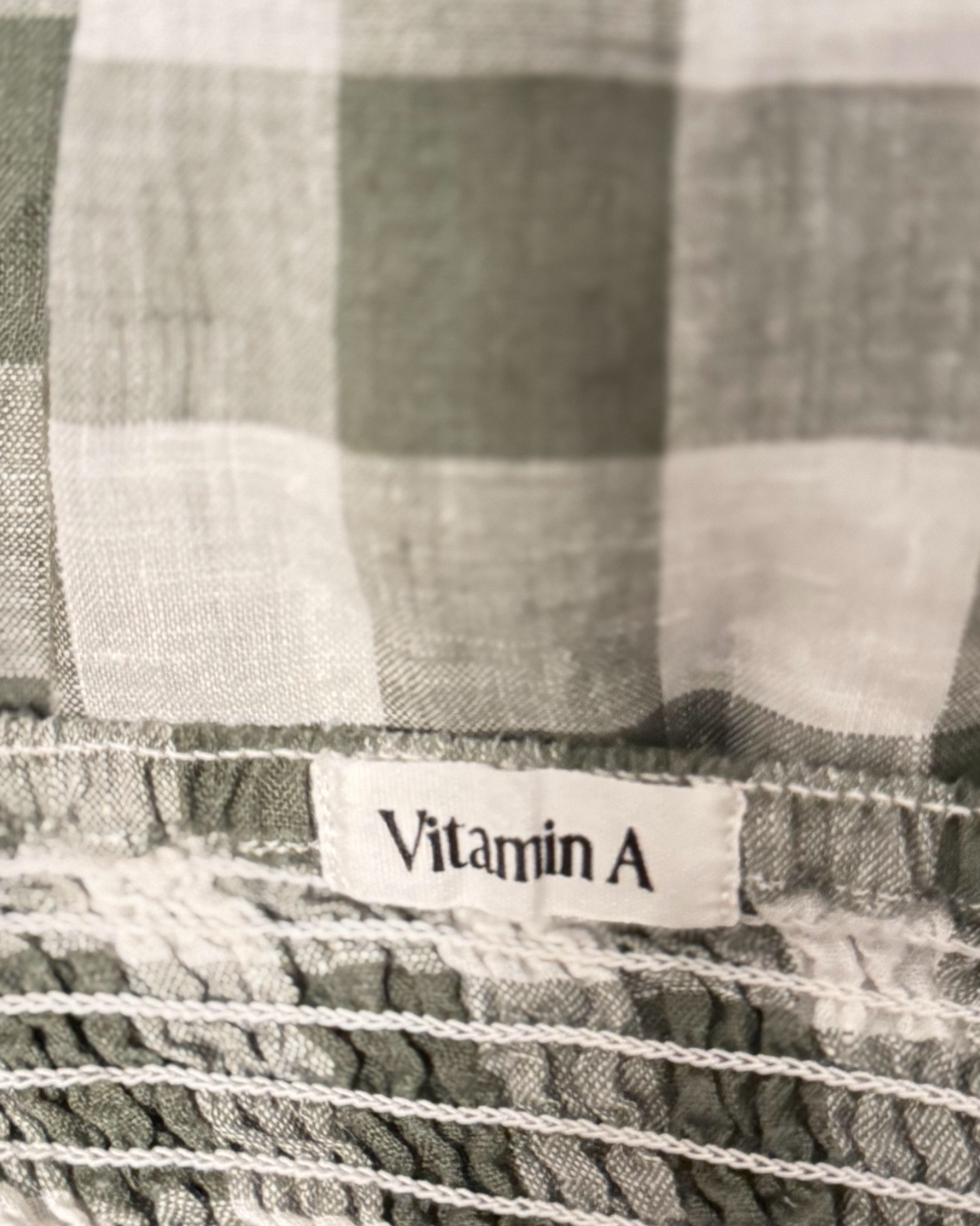 Gingham Linen Midi Dress (L)