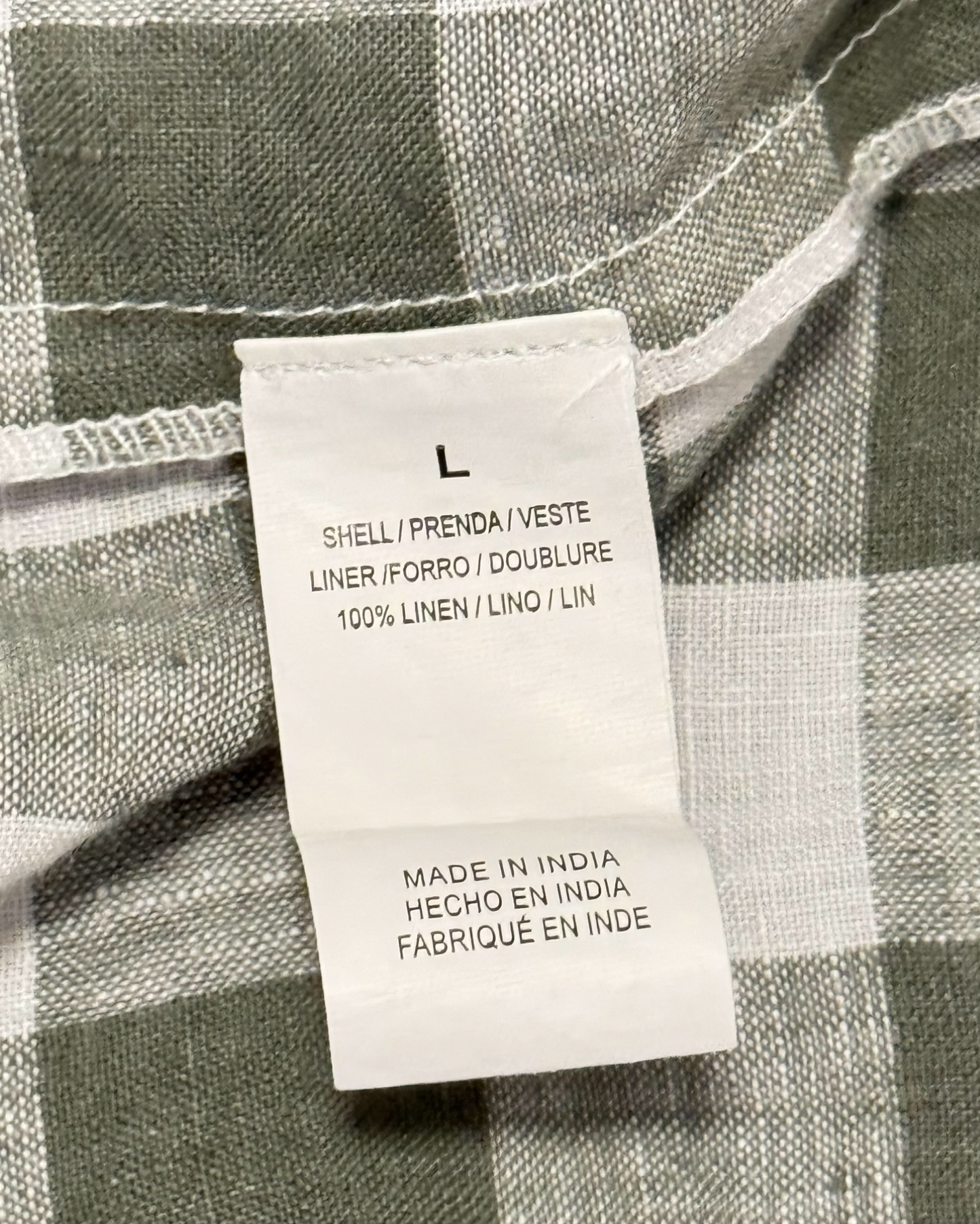 Gingham Linen Midi Dress (L)