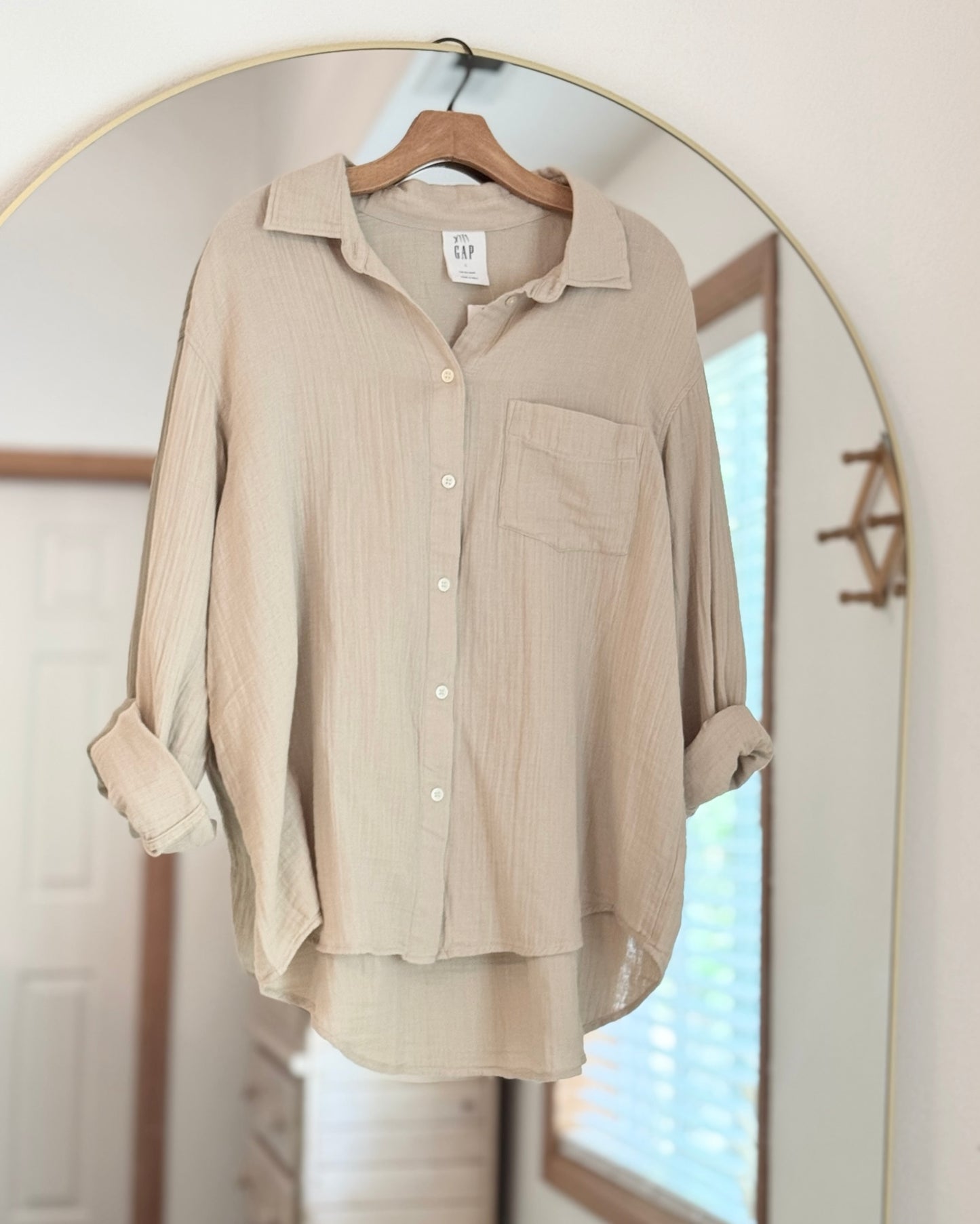NEW Gap Crinkle Cotton Gauze Big Shirt (L)
