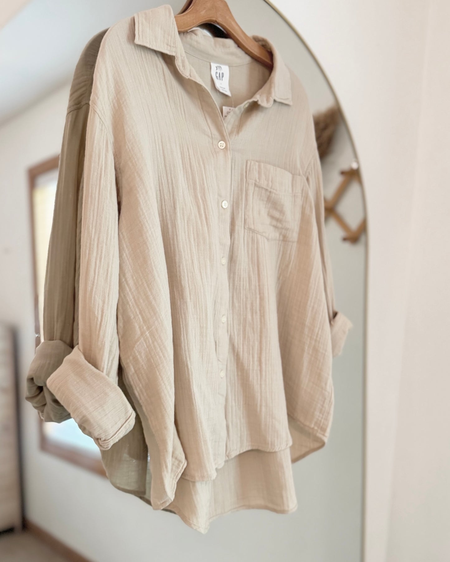 NEW Gap Crinkle Cotton Gauze Big Shirt (L)