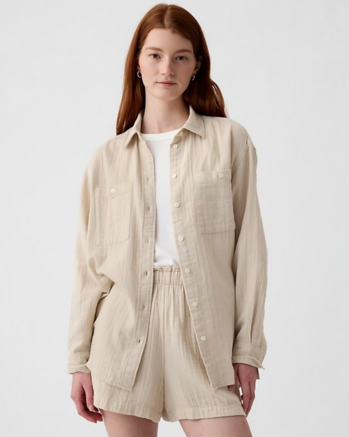 NEW Gap Crinkle Cotton Gauze Big Shirt (L)