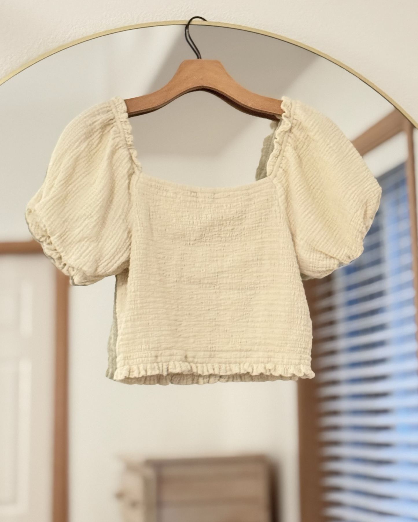 Gauze Cotton Smocked Top (S/M)