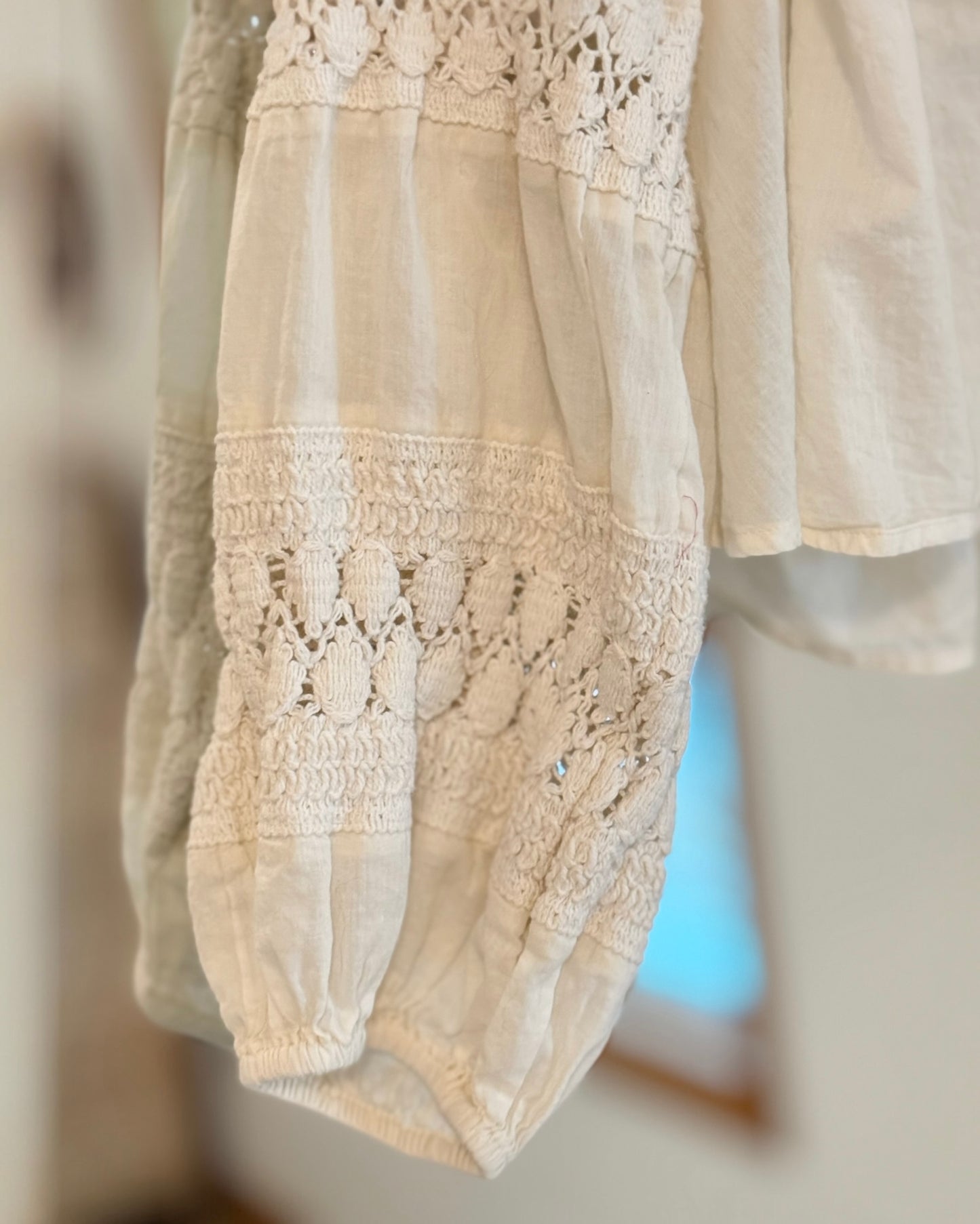 Crochet Sleeve Button Top (M/L)