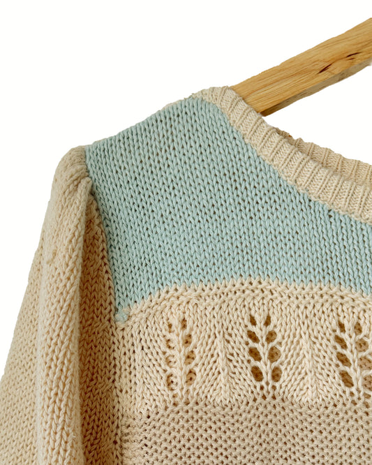 Short Sleeved Natural Fibre Sweater (M)