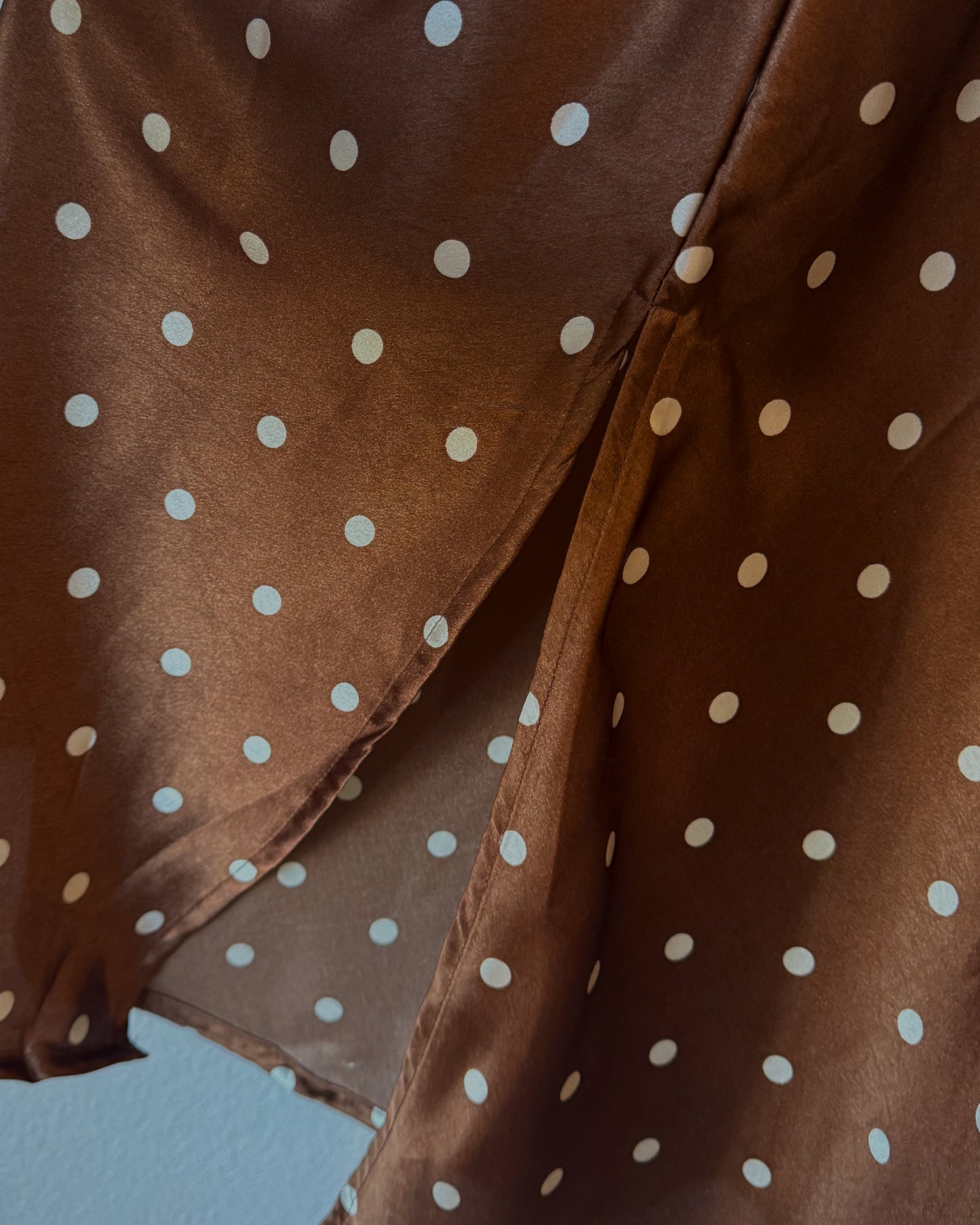 Silky Polka Dot Slip Dress (S)