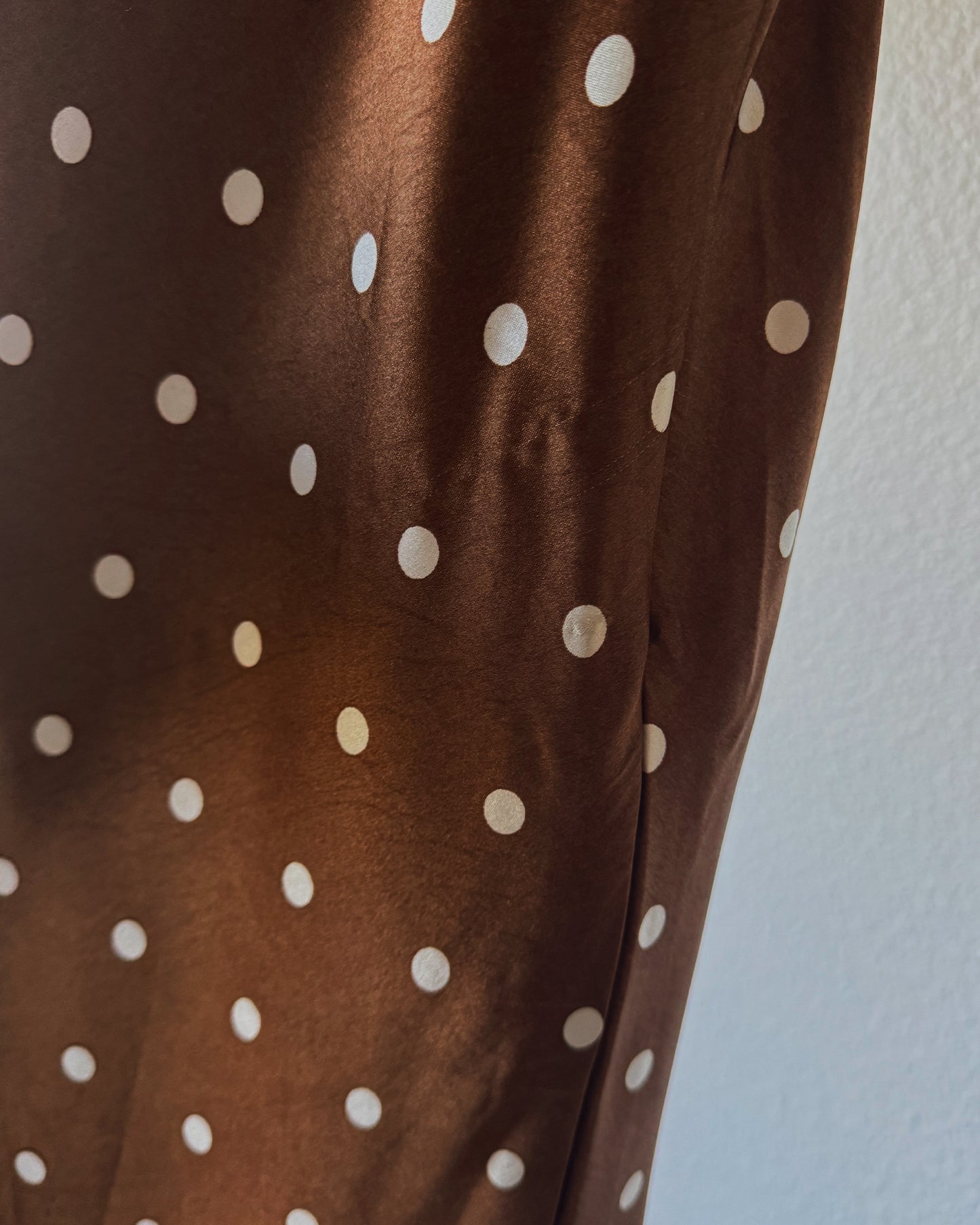 Silky Polka Dot Slip Dress (S)
