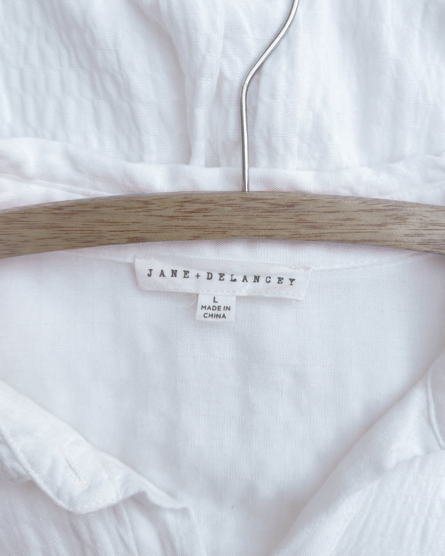 Oversized Seersucker Short-Sleeve Top (L)