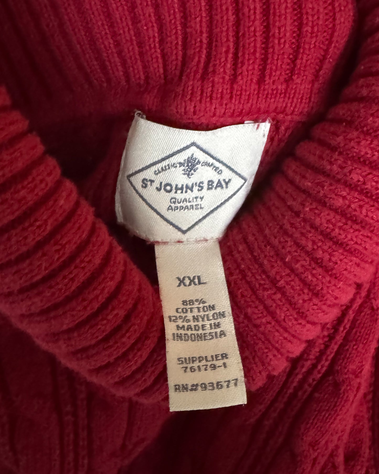 Turtleneck Cable Knit Sweater (XXL)