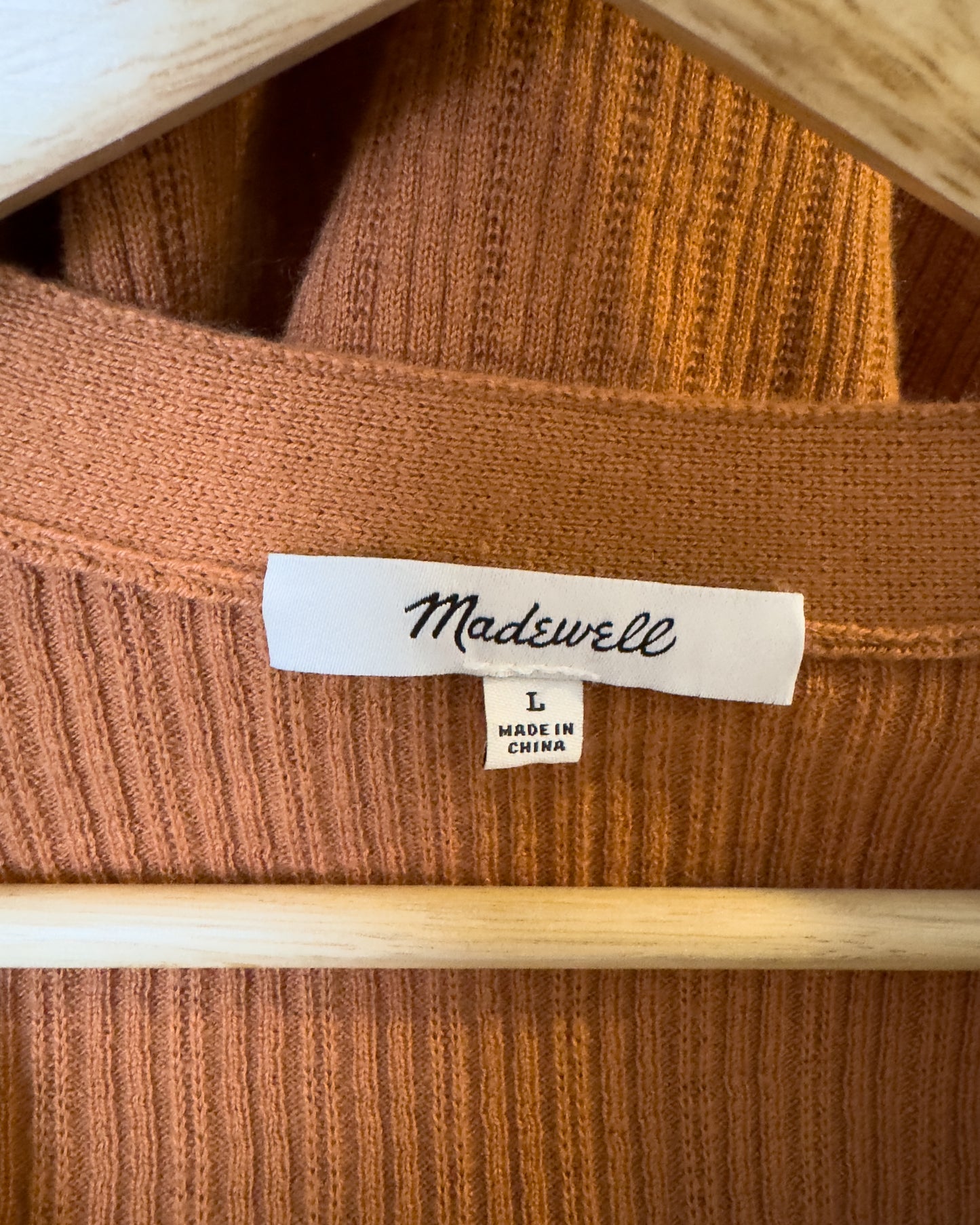 Madewell Lightweight Ribbed Cardigan (L)