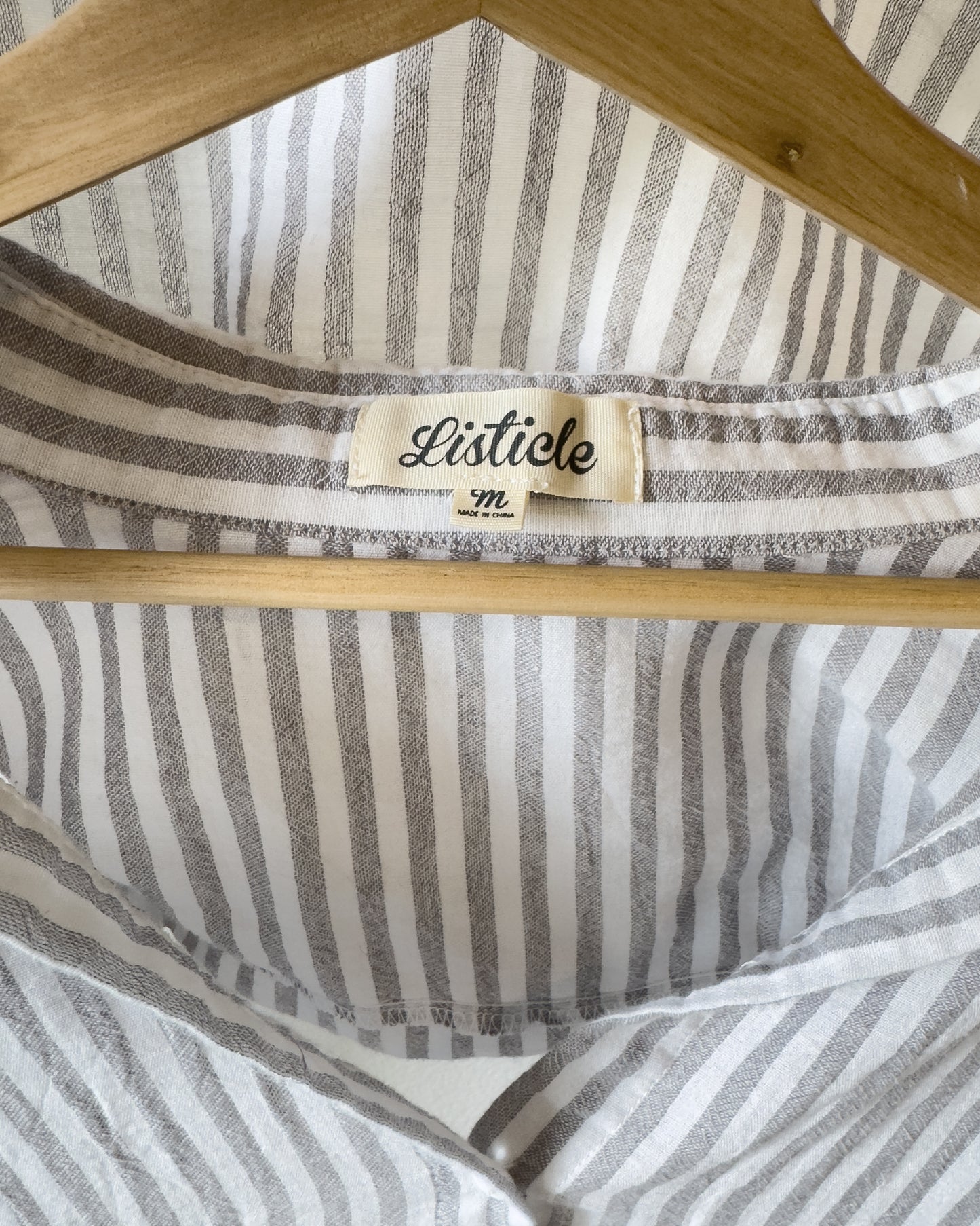 Cotton Oversized Button-Down Top (M)