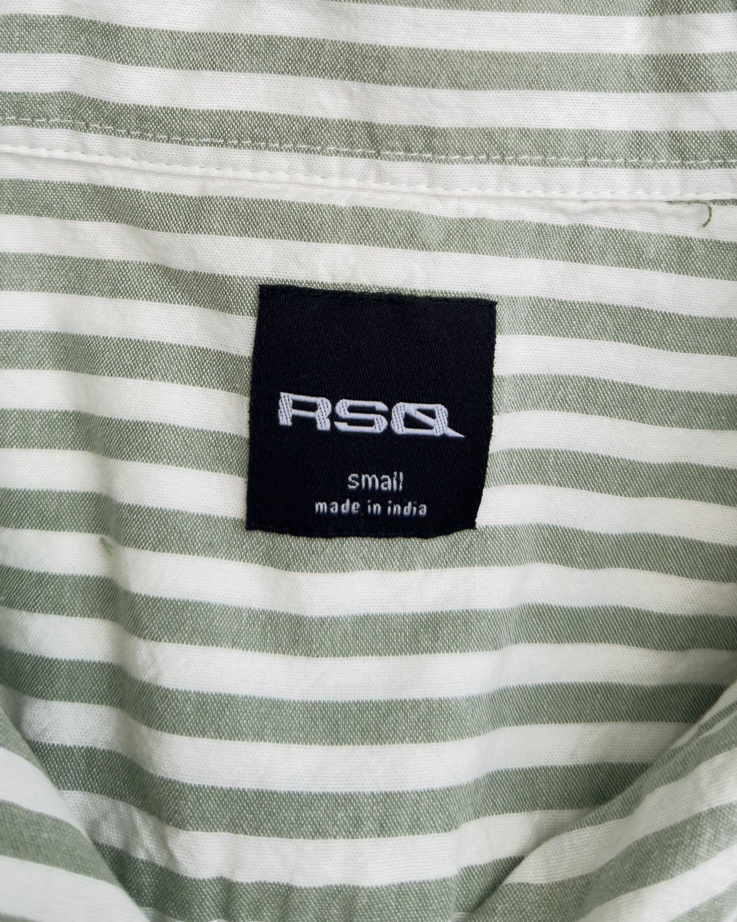 Raw Hem Stripe Oxford Camp Shirt (M/L)