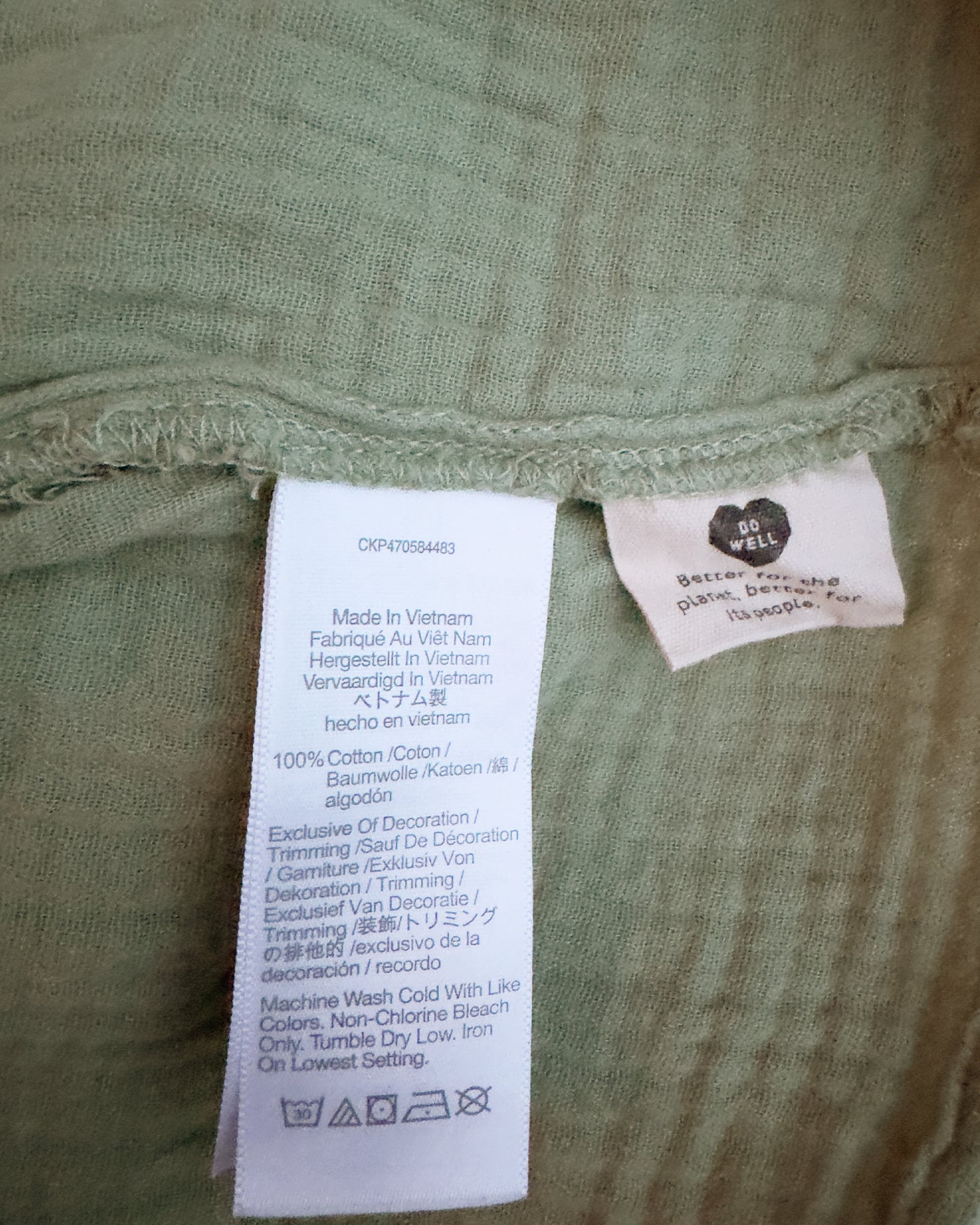 Madewelll Lightspun Gauze Peasant Top (L)