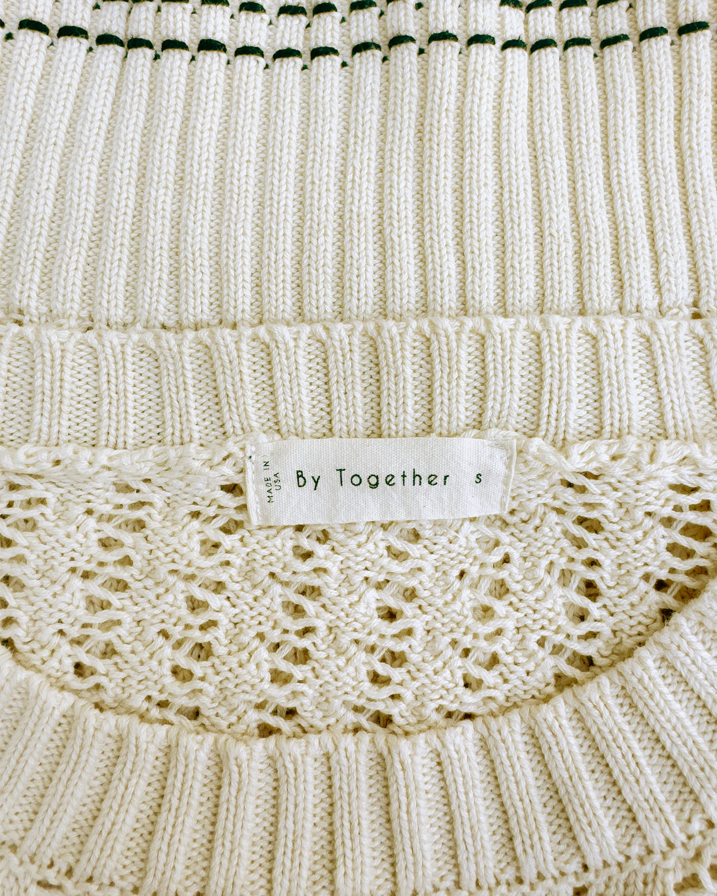 Cotton Blend Crop Sweater (S)