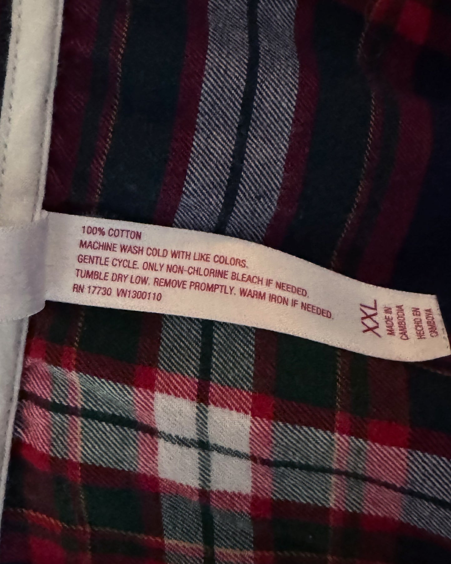 Cotton Plaid Pajama Set (XXL)