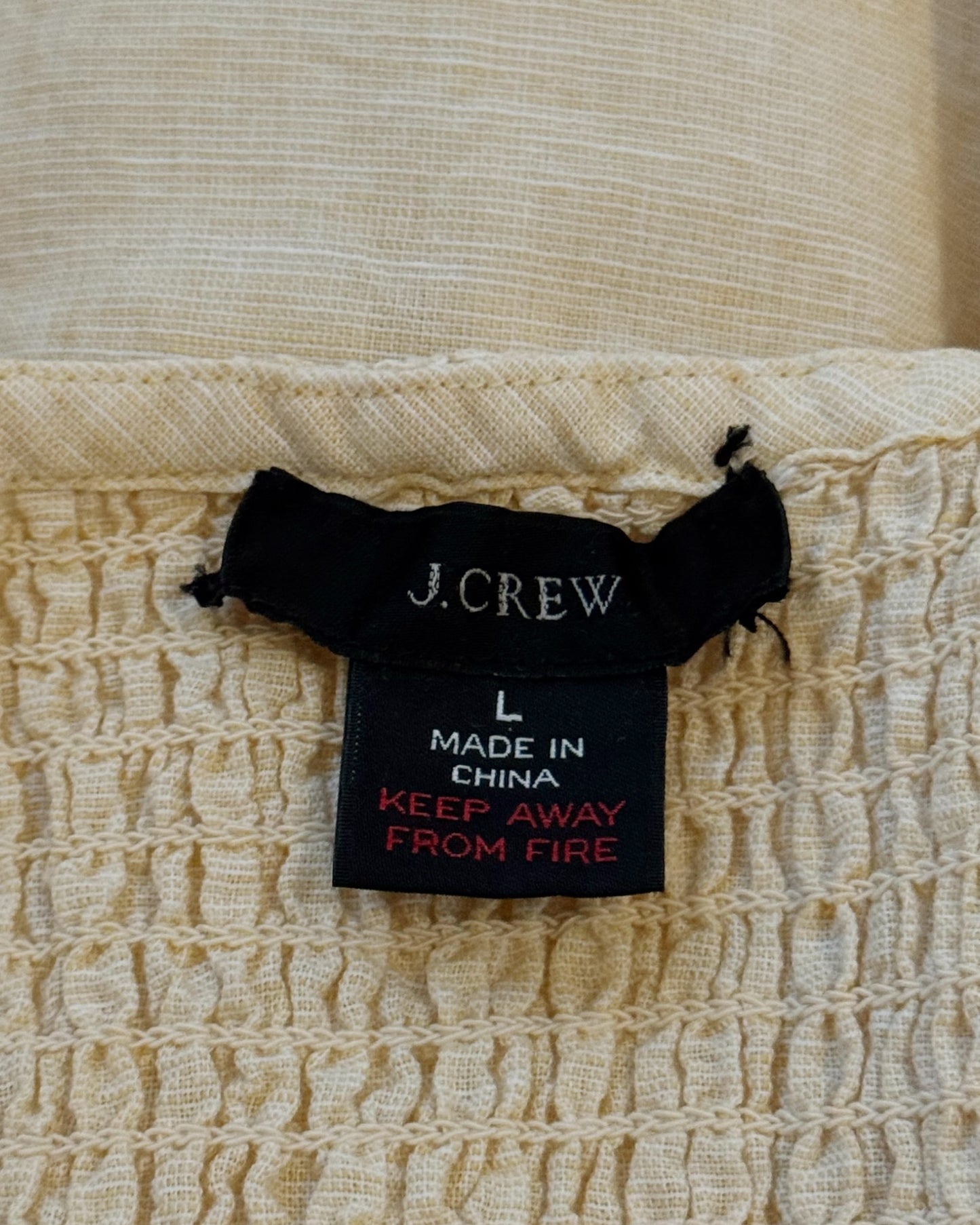 Honey Smocked Linen|Cotton Dress (M/L)