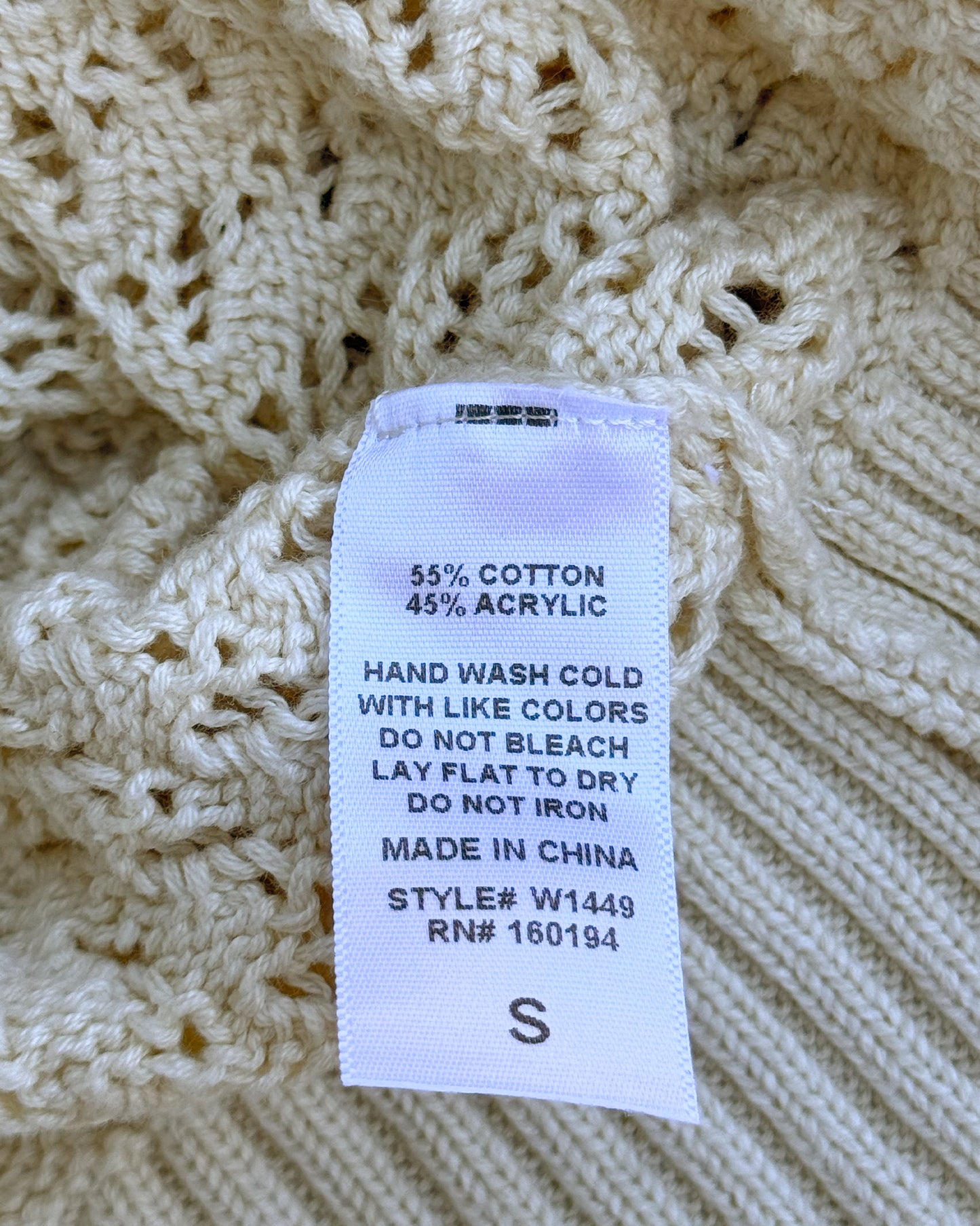 Cotton Blend Crop Sweater (S)