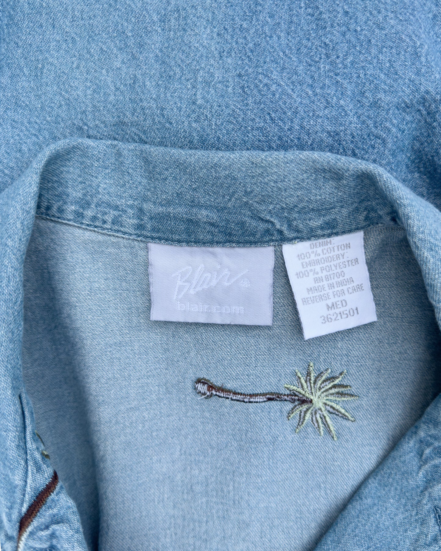 Vintage Denim Embroidered Jacket (M)