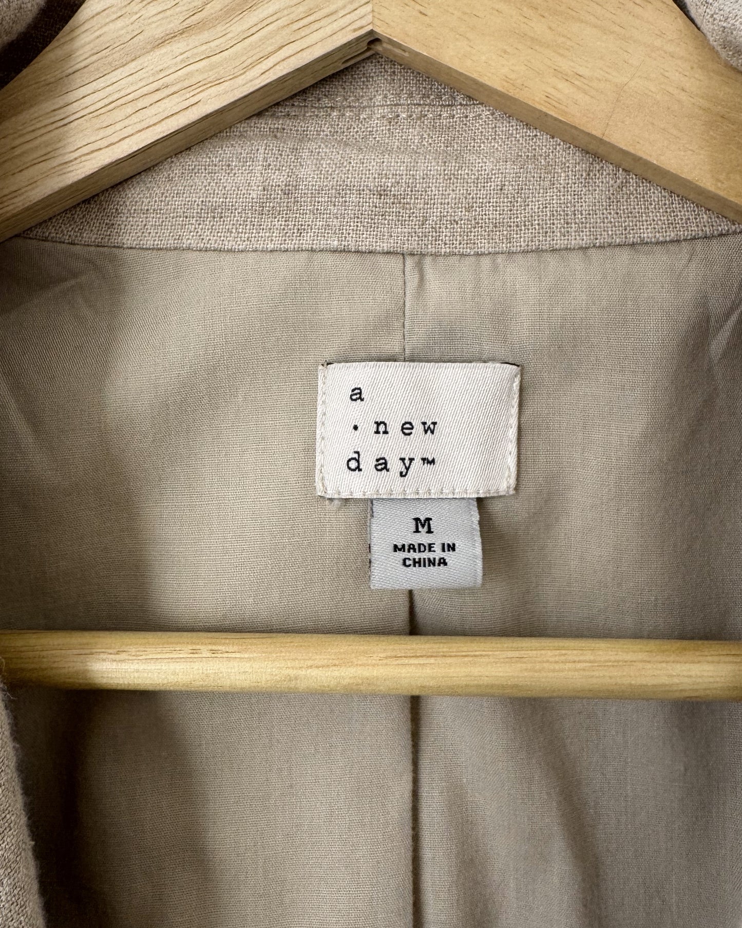 Oversized Linen Blend Blazer | Beige (M)