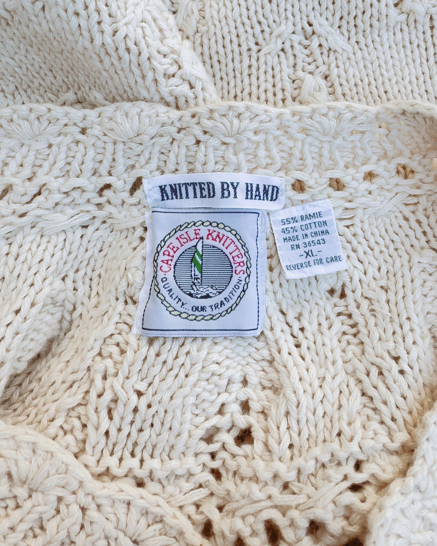 Hand-Knit Fisherman’s Sweater (XL)