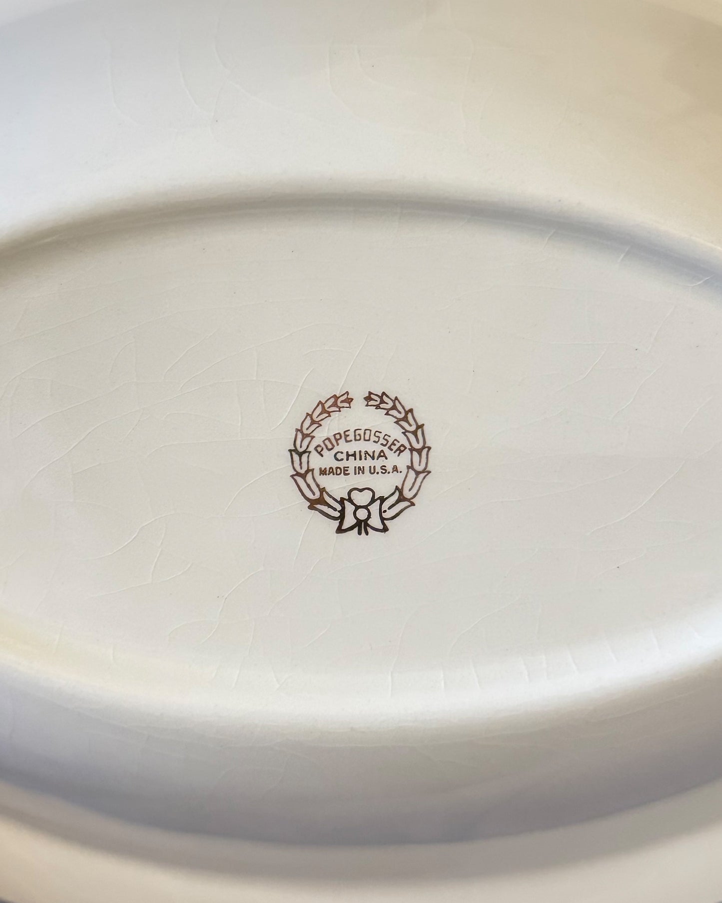 Vintage Oval Porcelain Serving Bowl (9”x6.5”)