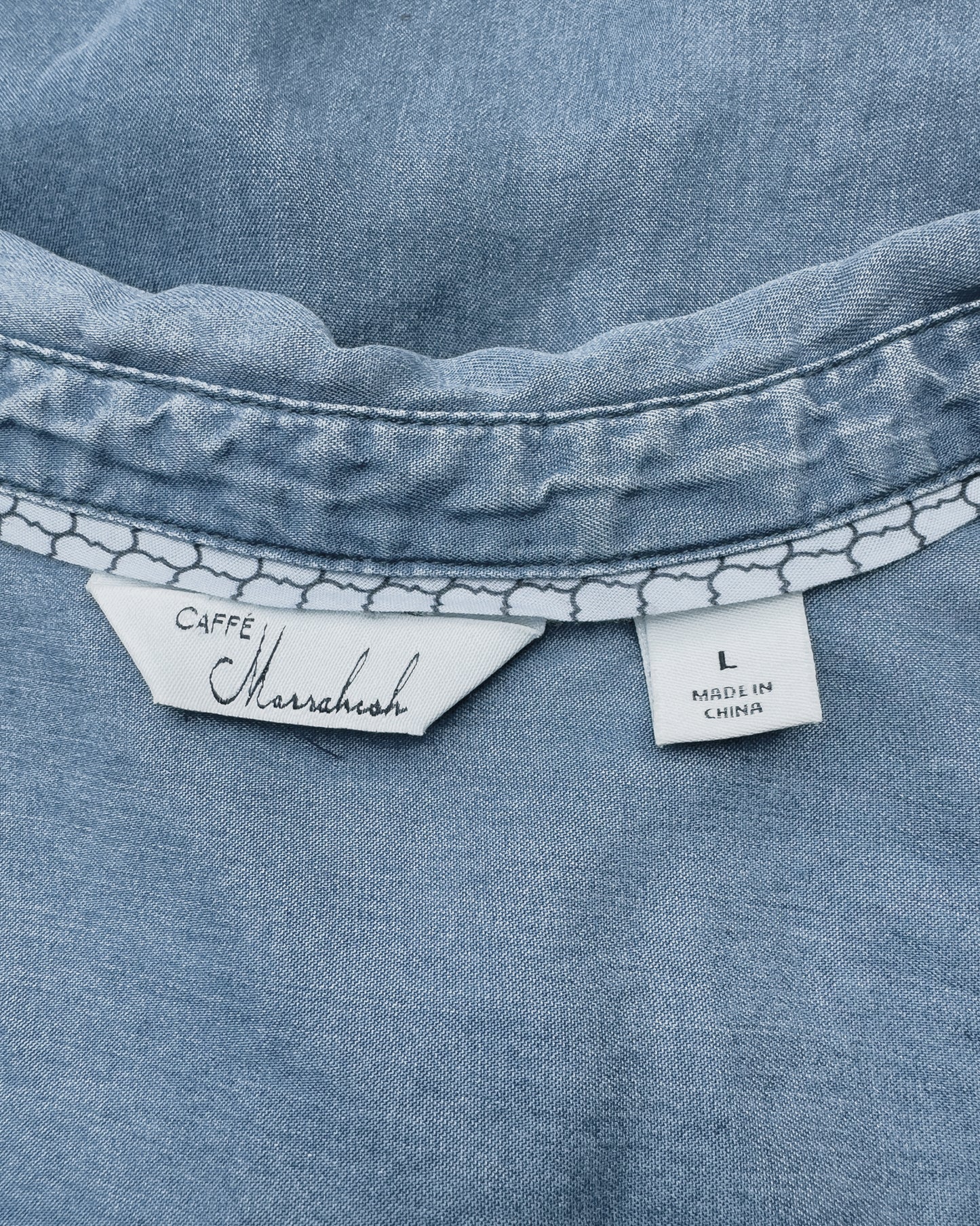 Lightweight Denim Button-Down Top (L)