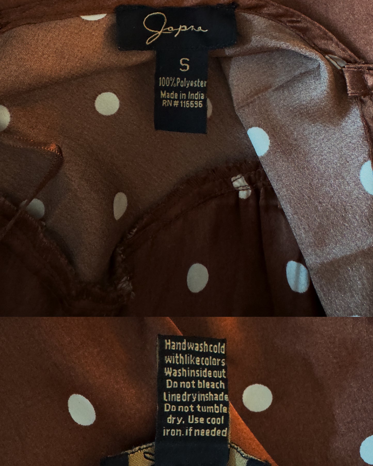 Silky Polka Dot Slip Dress (S)